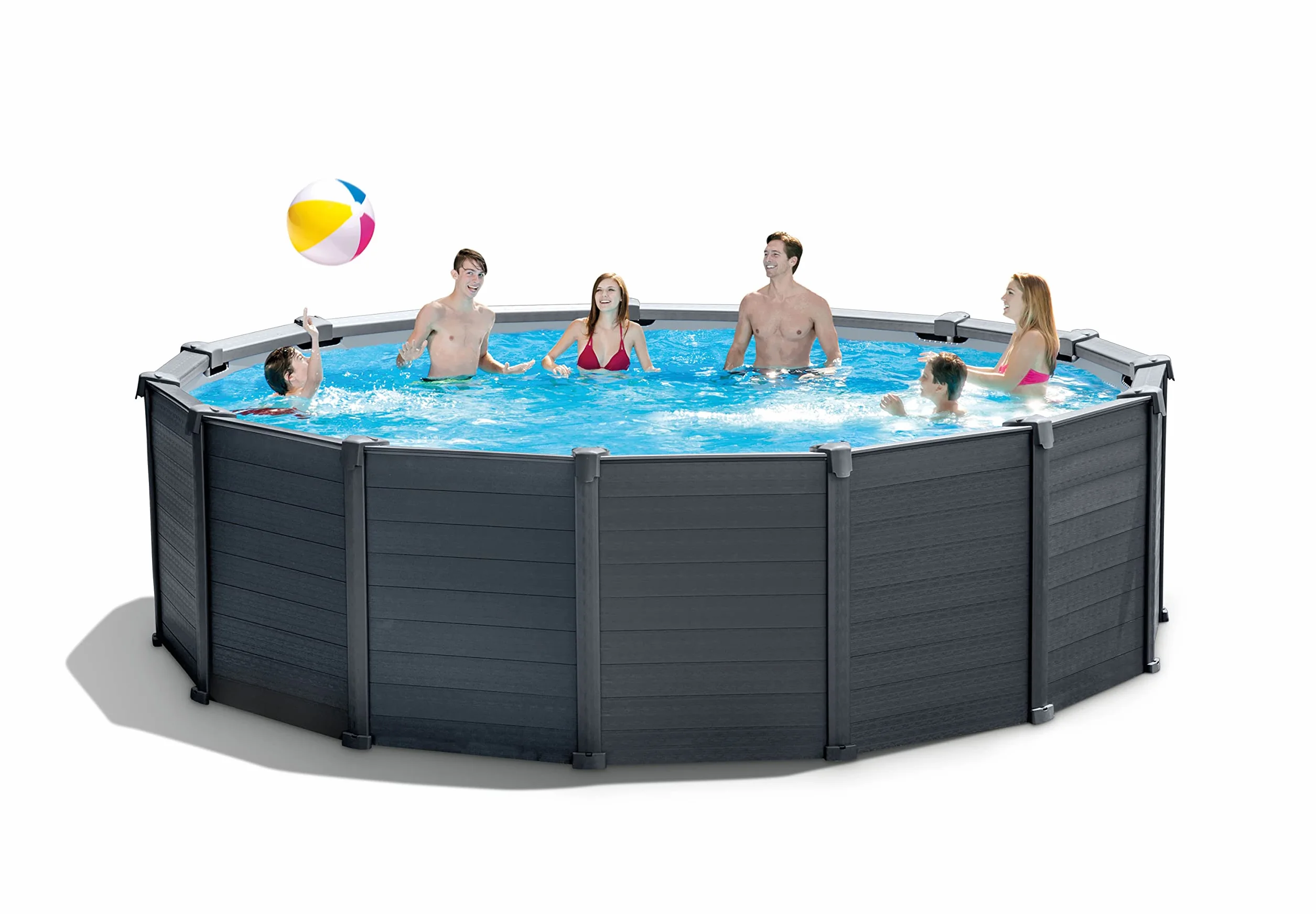 Intex Kit Piscine Graphite 4,78 x 1,24m