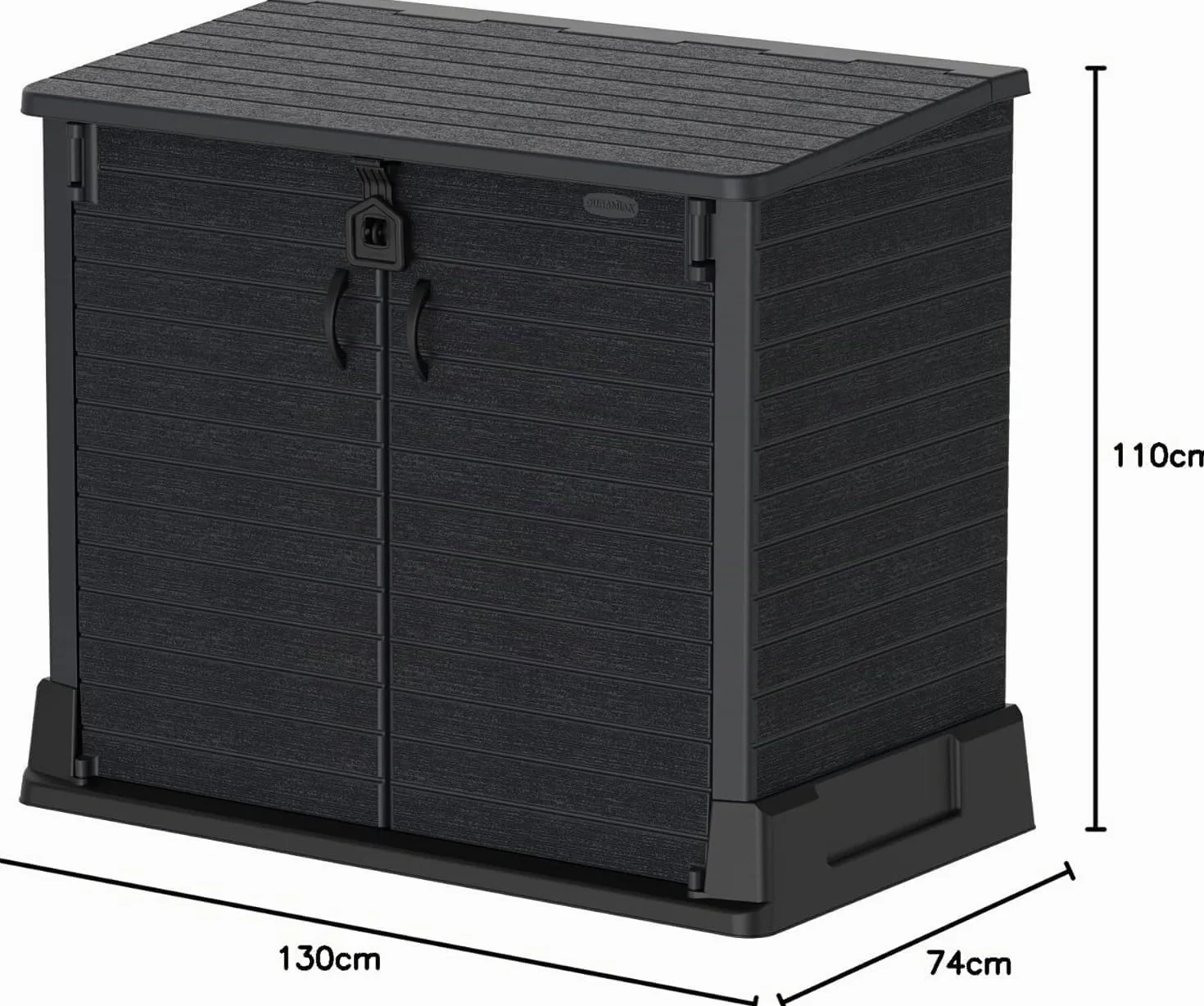 Duramax StoreAway 850L Plastic Garden Shed Outdoor Storage 130x74x110 cm Dark Grey