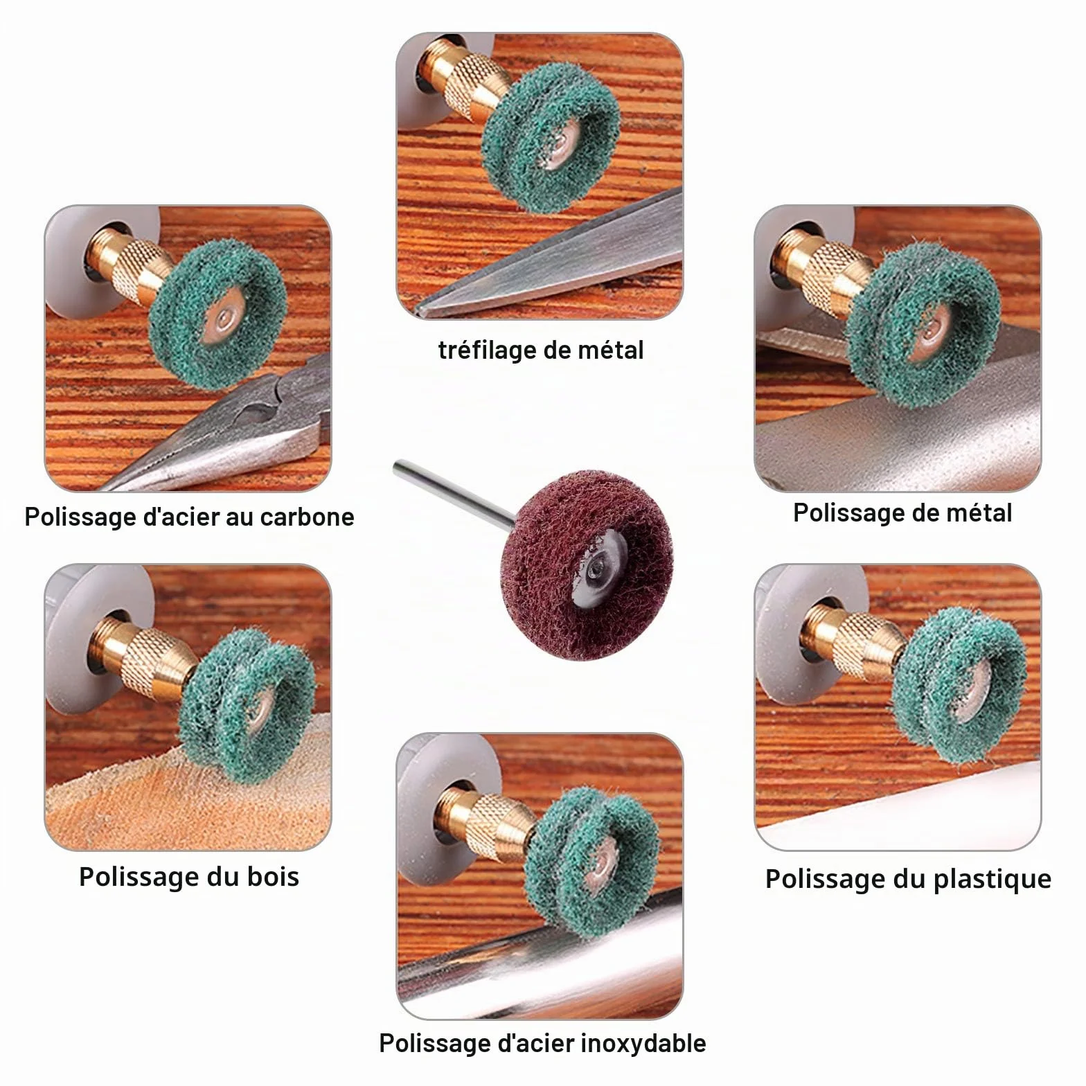 Dremel Lot 40 roues polissage abrasives grain 80-400 pour outil rotatif bois