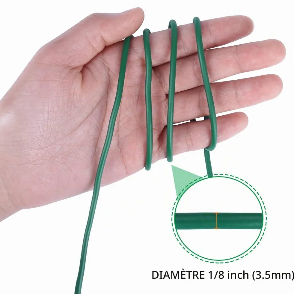 Tenn Well 3,5 mm Fil de Serrage pour Jardin, 16M Fil Torsadé pour Attache Tomate, Plantes Grimpantes, Vignes, Arbustes et Fleurs (Vert)