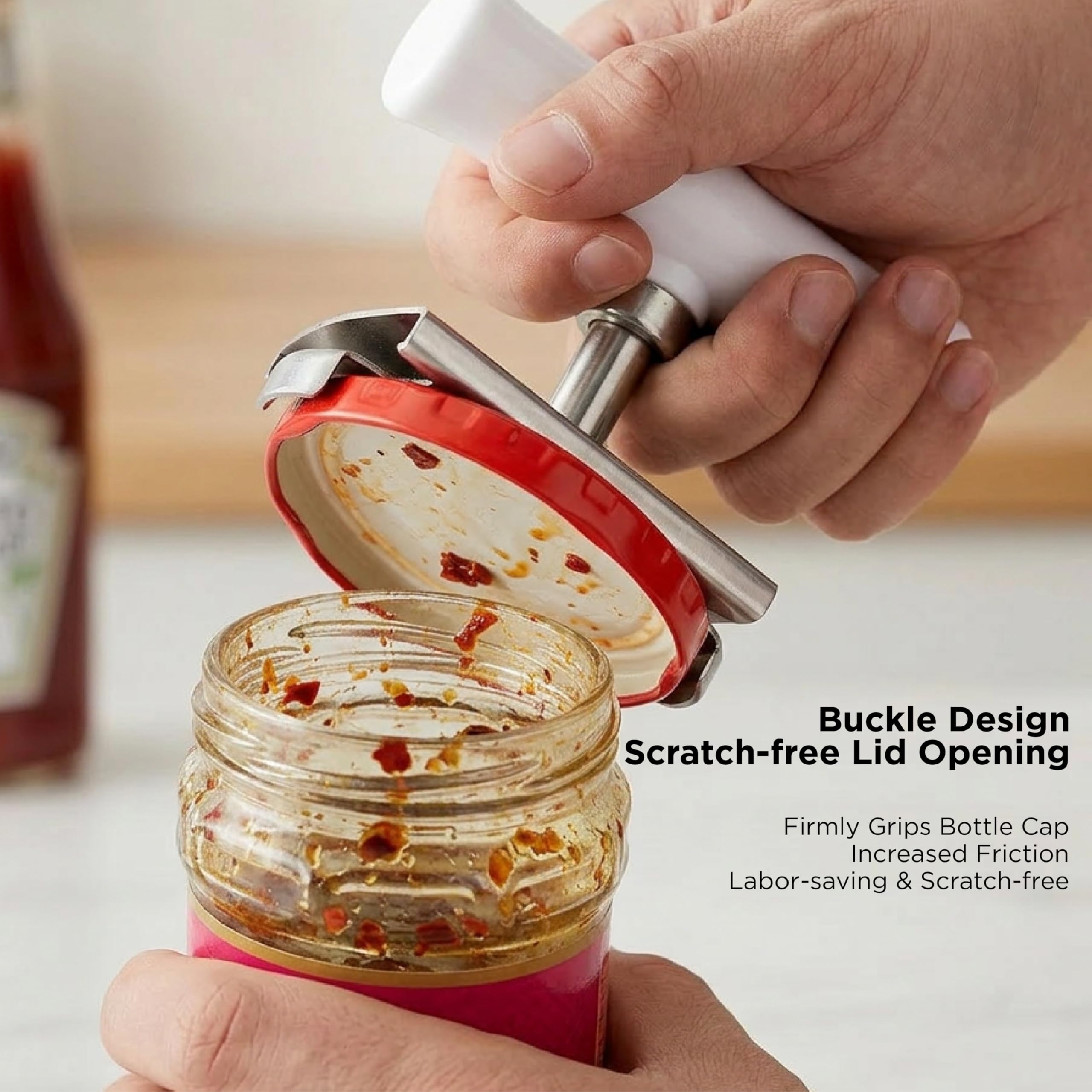 Effortless Stainless Steel Jar & Bottle Opener
