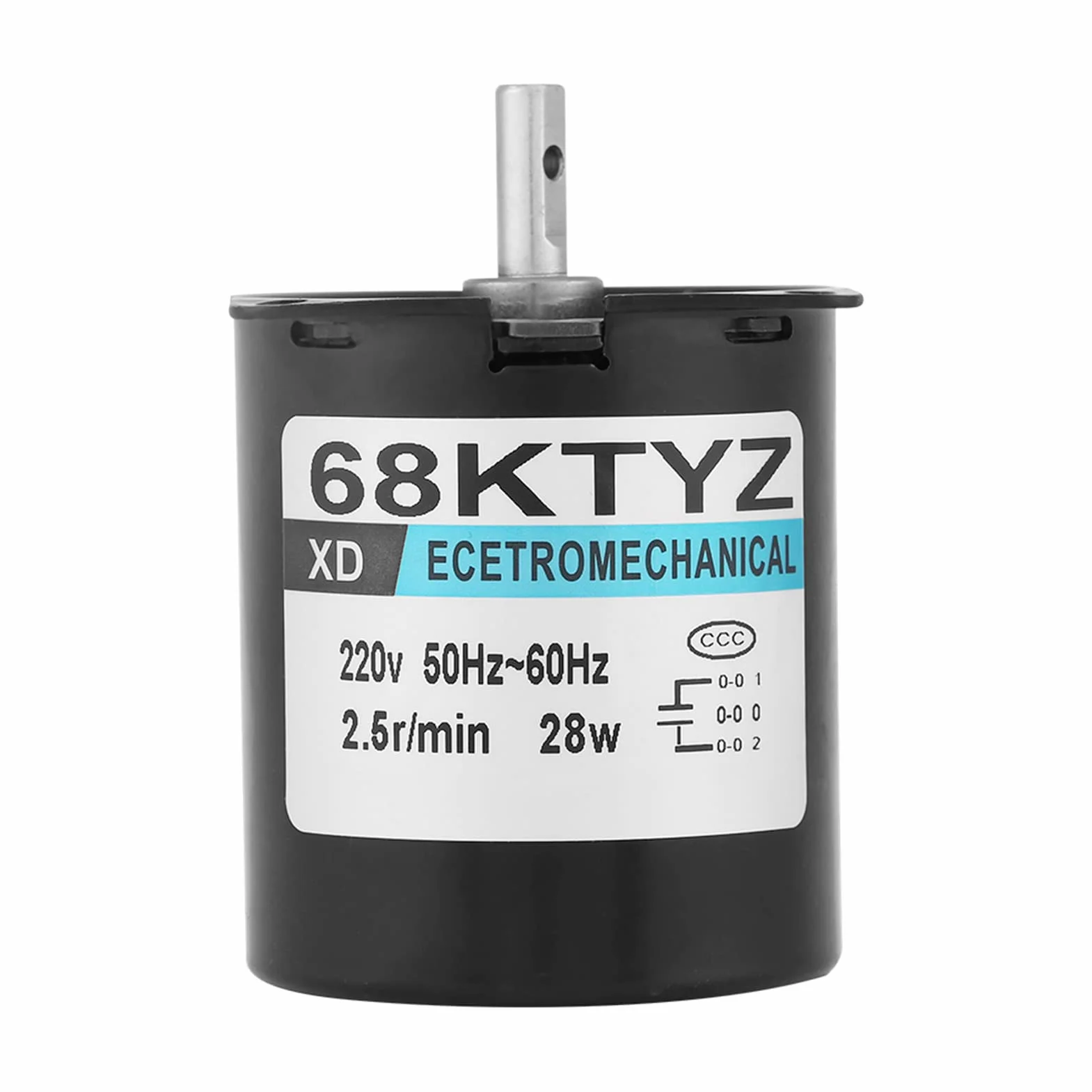 Moteur à Engrenages Synchrone à Aimant Permanent XD68KTYZ-AC S1 AC220V 28W