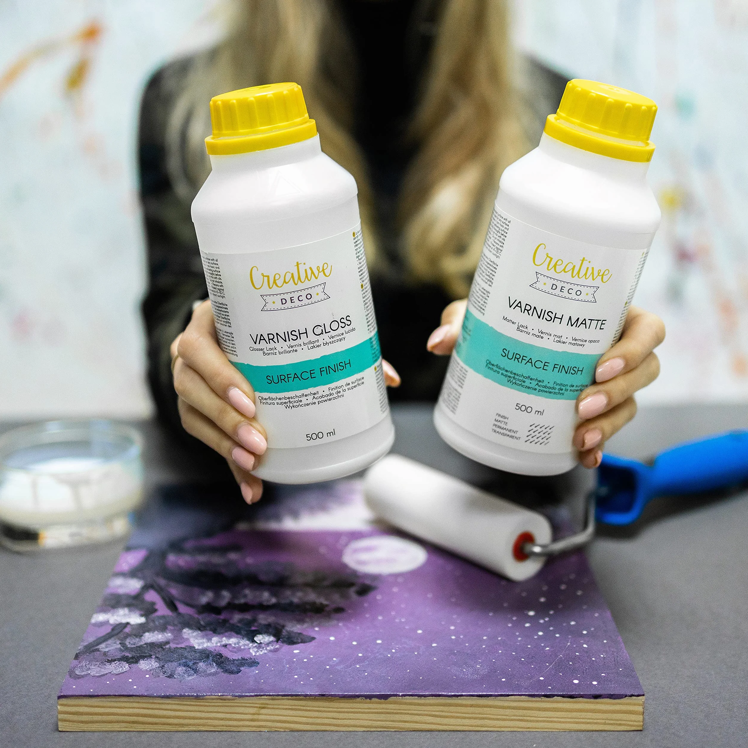 Peinture Acrylique Mat 500 ml Transparent Incolore Finition Protection Surface Anti-Tache Intérieur Extérieur