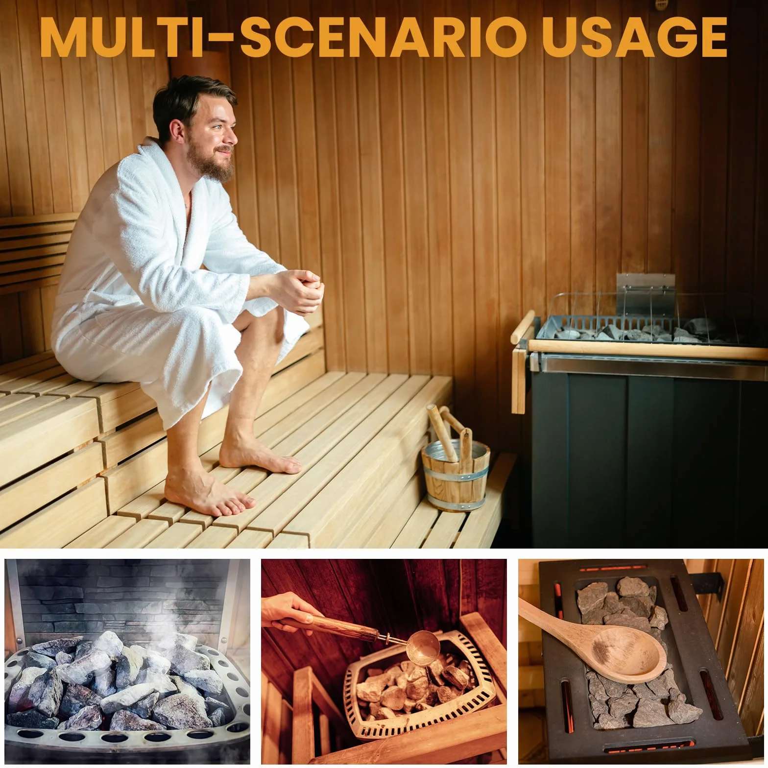Bol aromatique pour sauna en acier inoxydable 12 cm - Bol de sauna suspendu doré