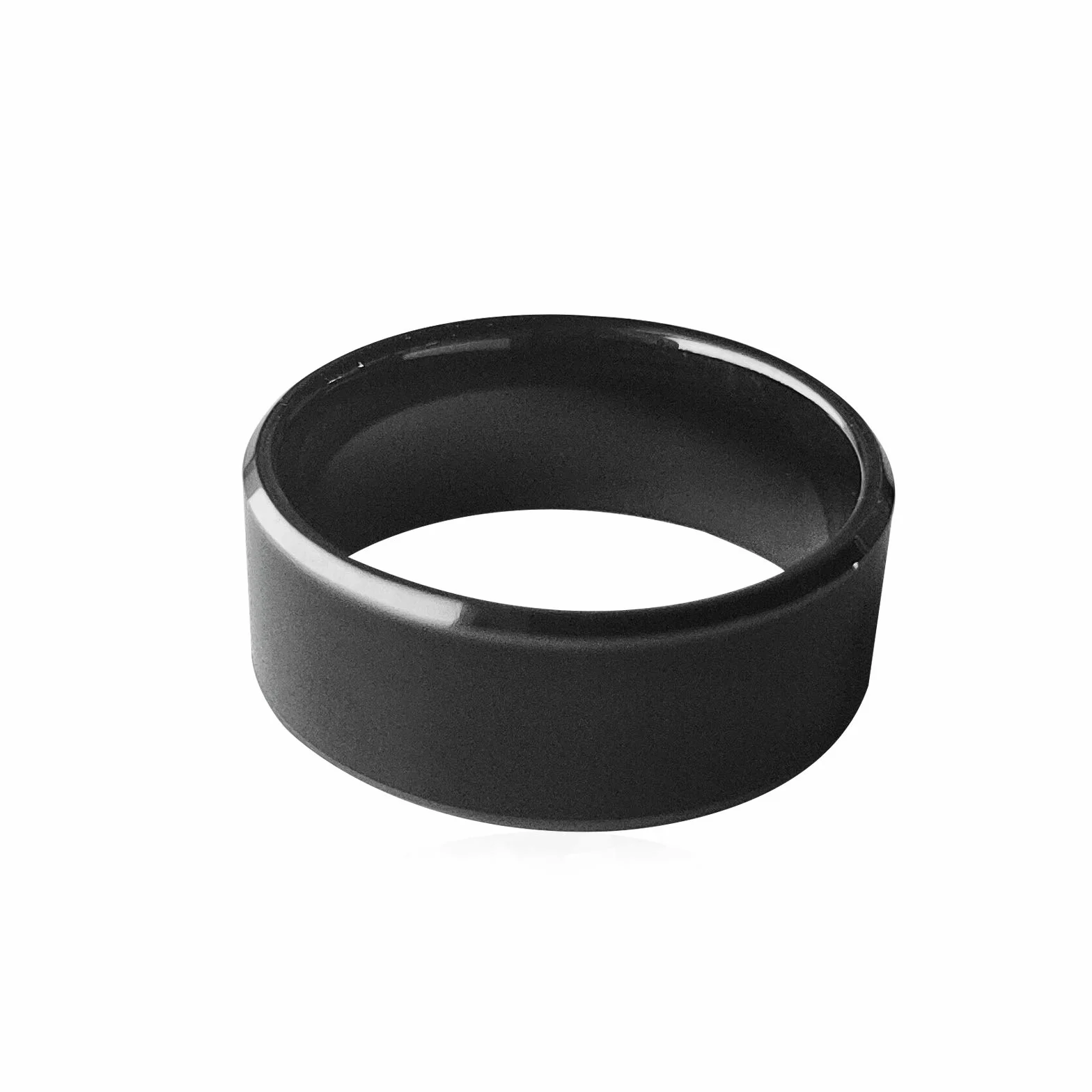 RFID Rewritable Dual Frequency 125kHz t5577 & 13.56MHz CUID Noir Ceramics Smart Finger Ring for Men Women