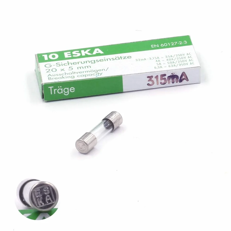 Fusible Temporisé 315mA 250V AC 5x20mm 10 Pièces