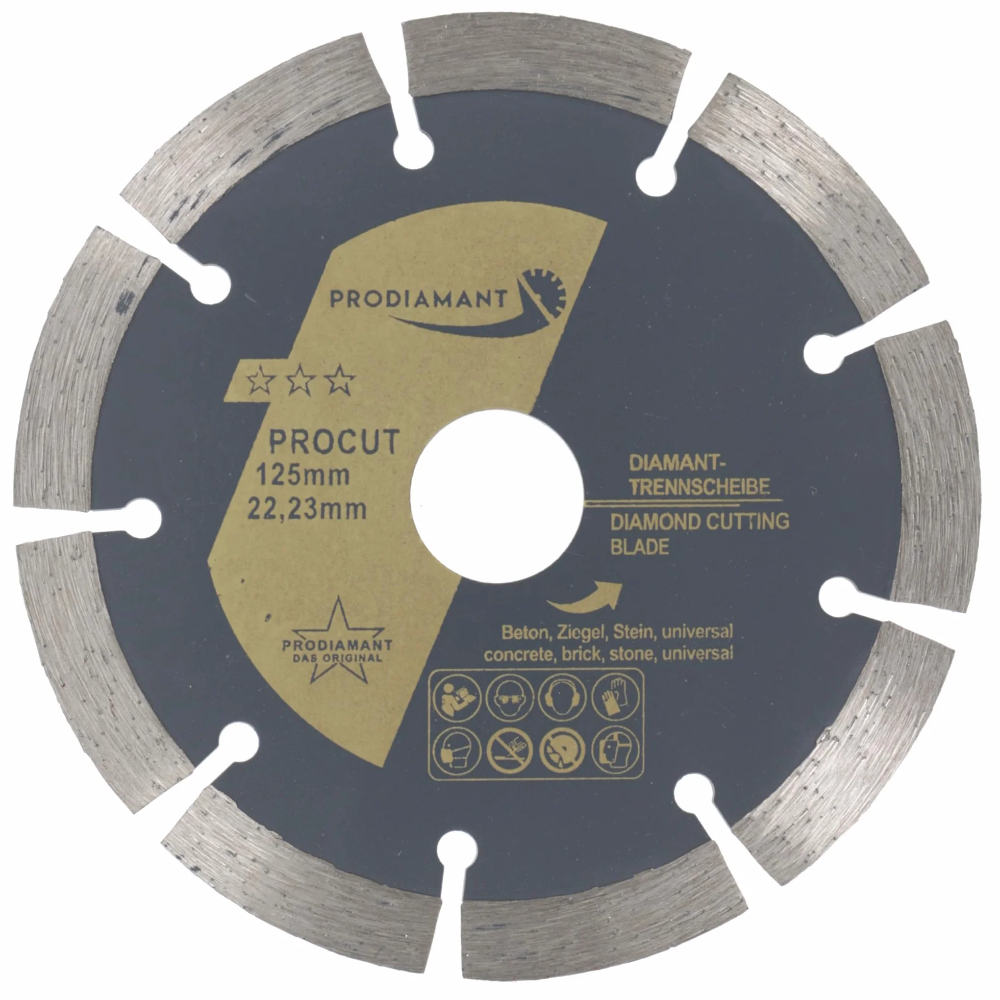 PRODIAMANT Disque à tronçonner diamanté 125mm pour béton, pierre, brique - Coupe à sec et humide (Lot de 2)