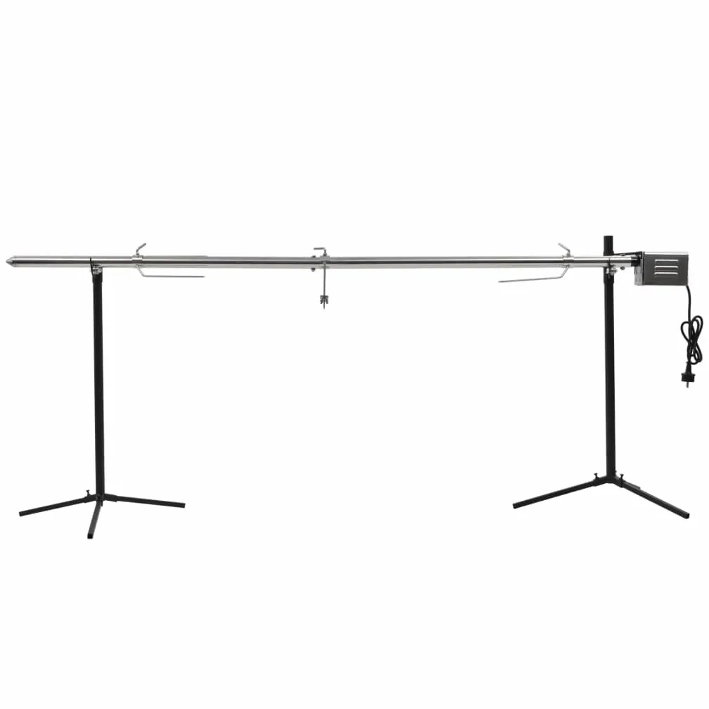 vidaXL Gril de Barbecue Automatique avec Moteur Inox Rôtissoire Tourne Broche