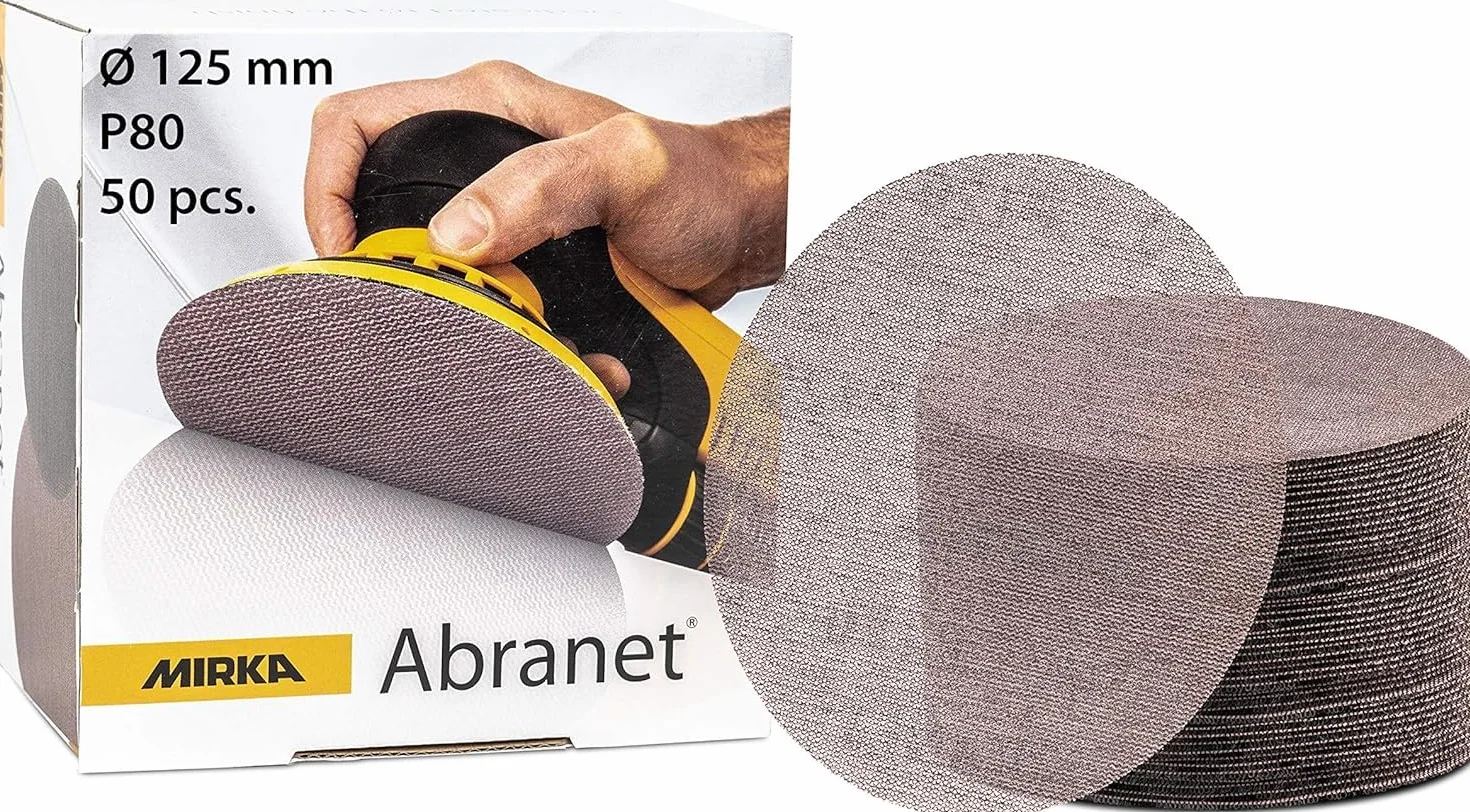Mirka Abranet Grille abrasive Ø 125mm P80 50 pièces autoagrippant pour ponceuses excentriques