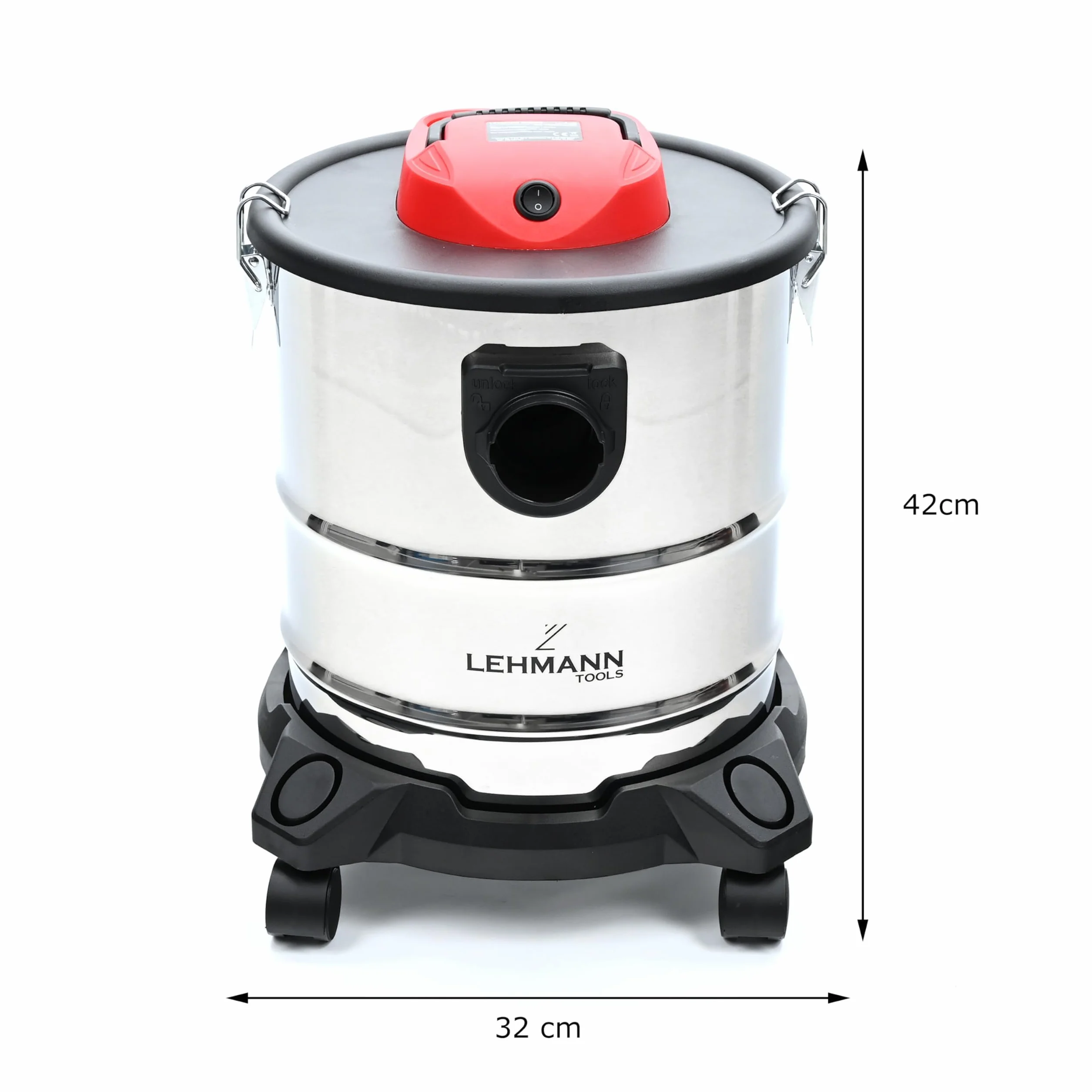 LEHMANN Haddo Aspirateur Industriel 2000W Sec Humide 20L Acier Inoxydable