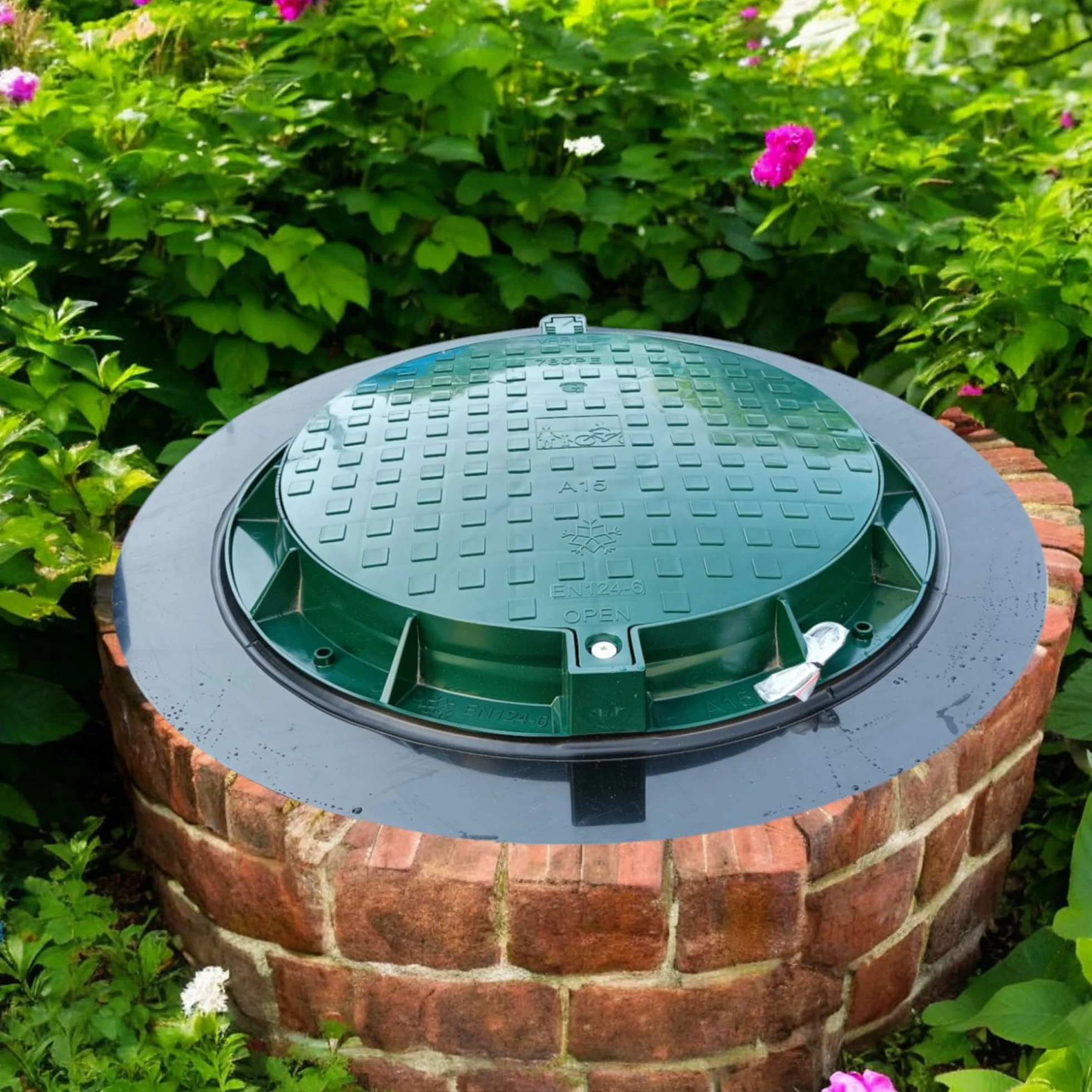 Varile Couvercle de réservoir XXL 1200 mm en Plastique I Couvercle Universel I Couvercle de citerne (Vert)