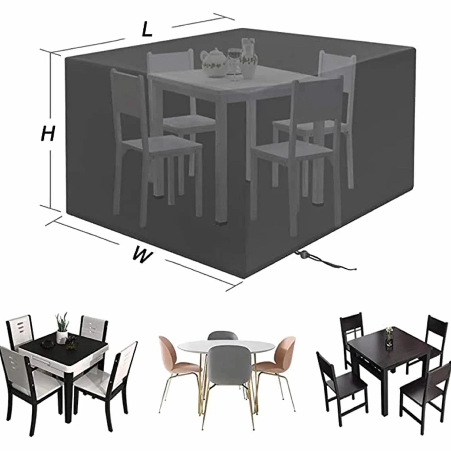 Bâche Table de Jardin 280x220x85cm 420D Oxford Imperméable Hivernage Mobilier