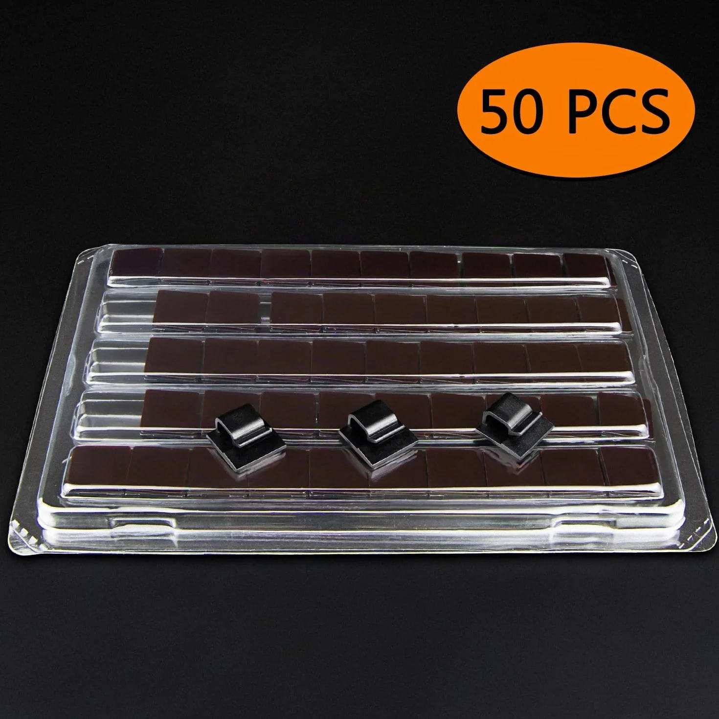 SOULWIT® Lot de 50 Clips de Gestion de câbles Auto-adhésifs