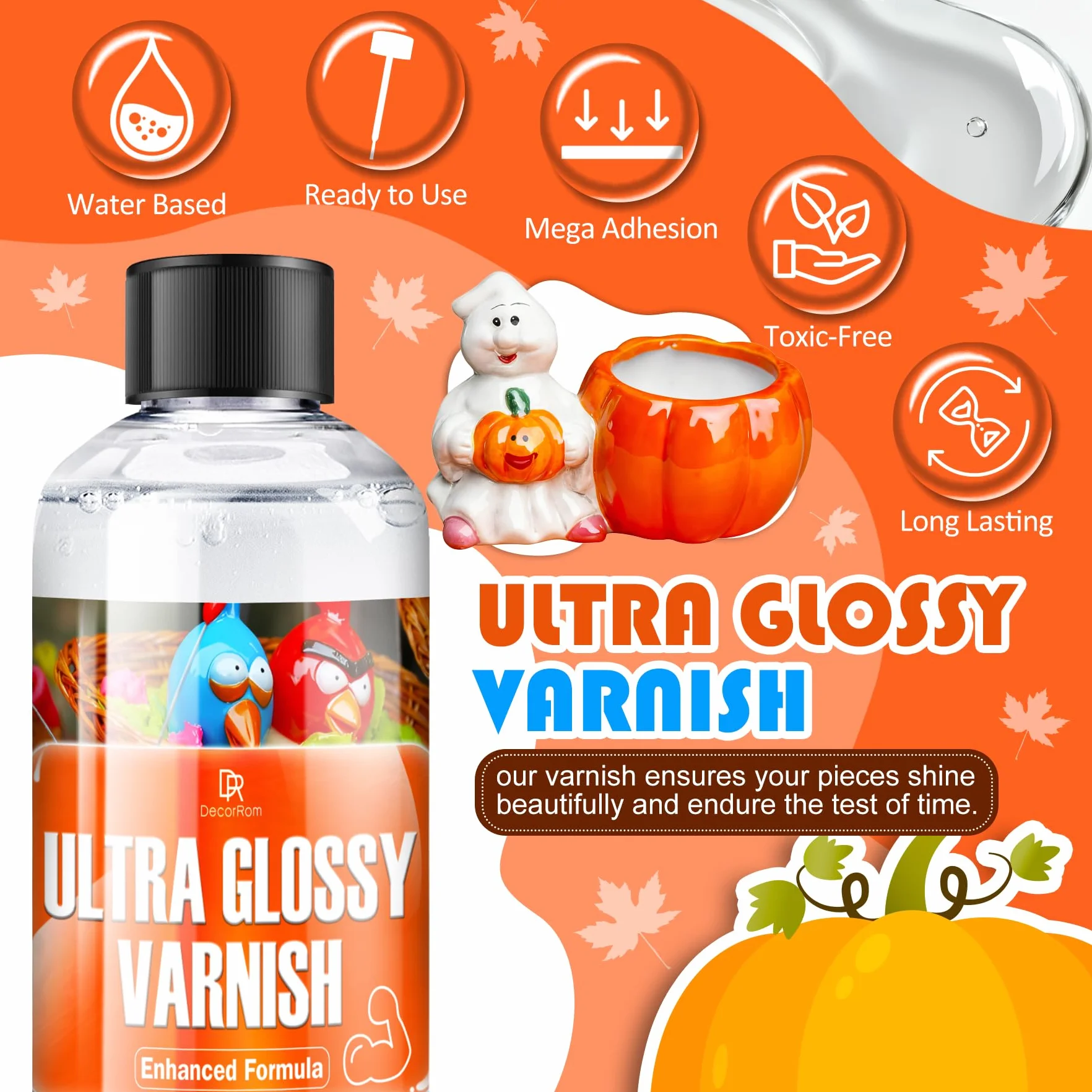 Vernis brillant pour argile séchage à l'air libre 200 ml imperméable résistant aux rayures