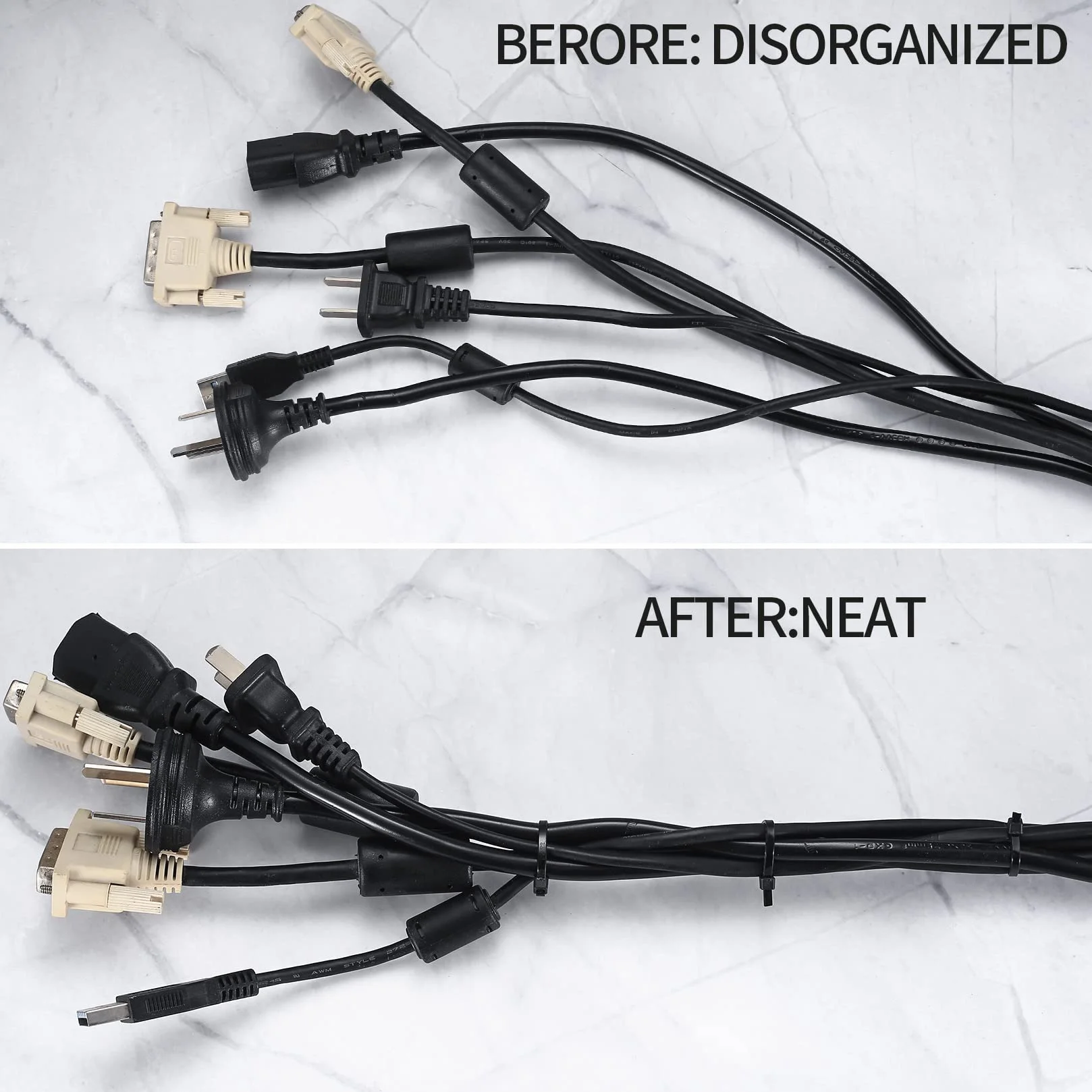 200 Pièces Serre-Câbles Plastique Noir avec Collier de Serrage, Attache Câble Adhésif Supports Base