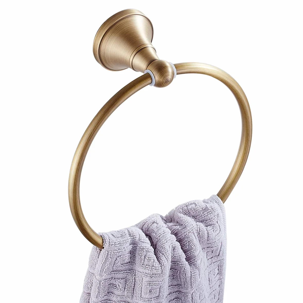 Flybath Anneau Porte-Serviette Rond en Laiton Bronze Brossé