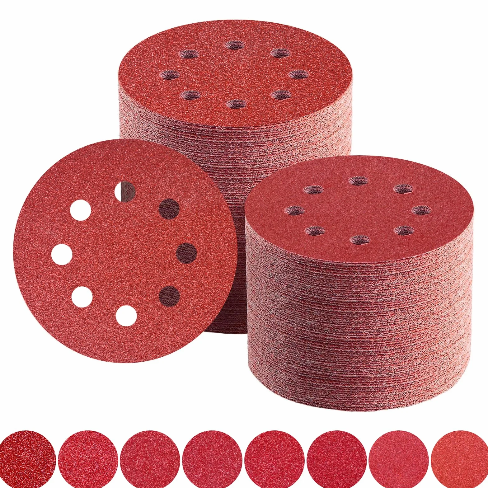 Disques Abrasifs 125mm Grain Mixte 40-240 80 Pièces 8 Trous Papier Poncer Ponceuse Excentrique