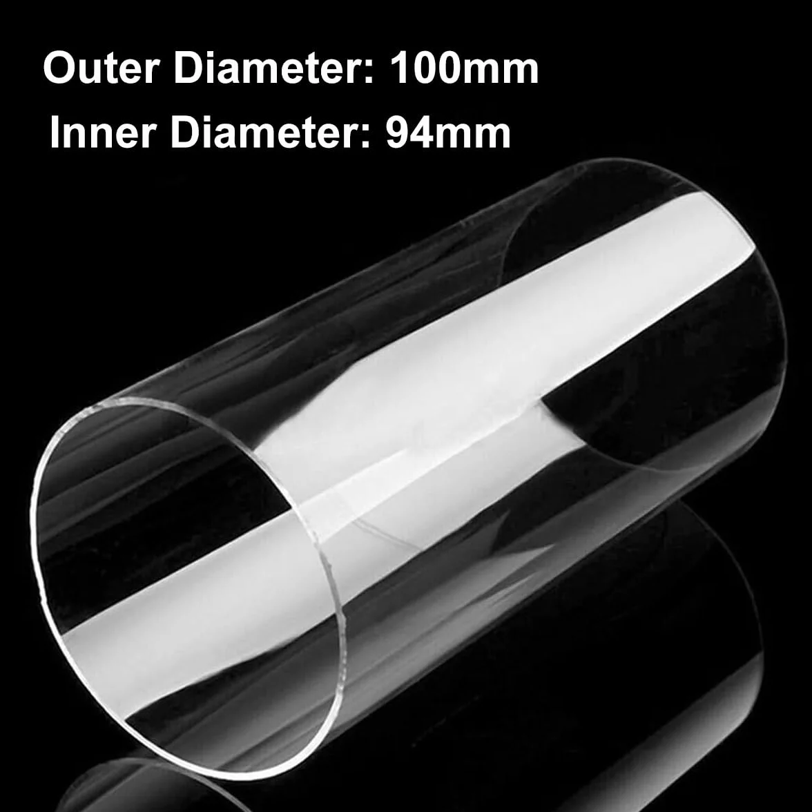 Tubes Ronds Acrylique Transparent 100 mm Diamètre Extérieur 94 mm Intérieur 200 mm Longueur pour Lampe