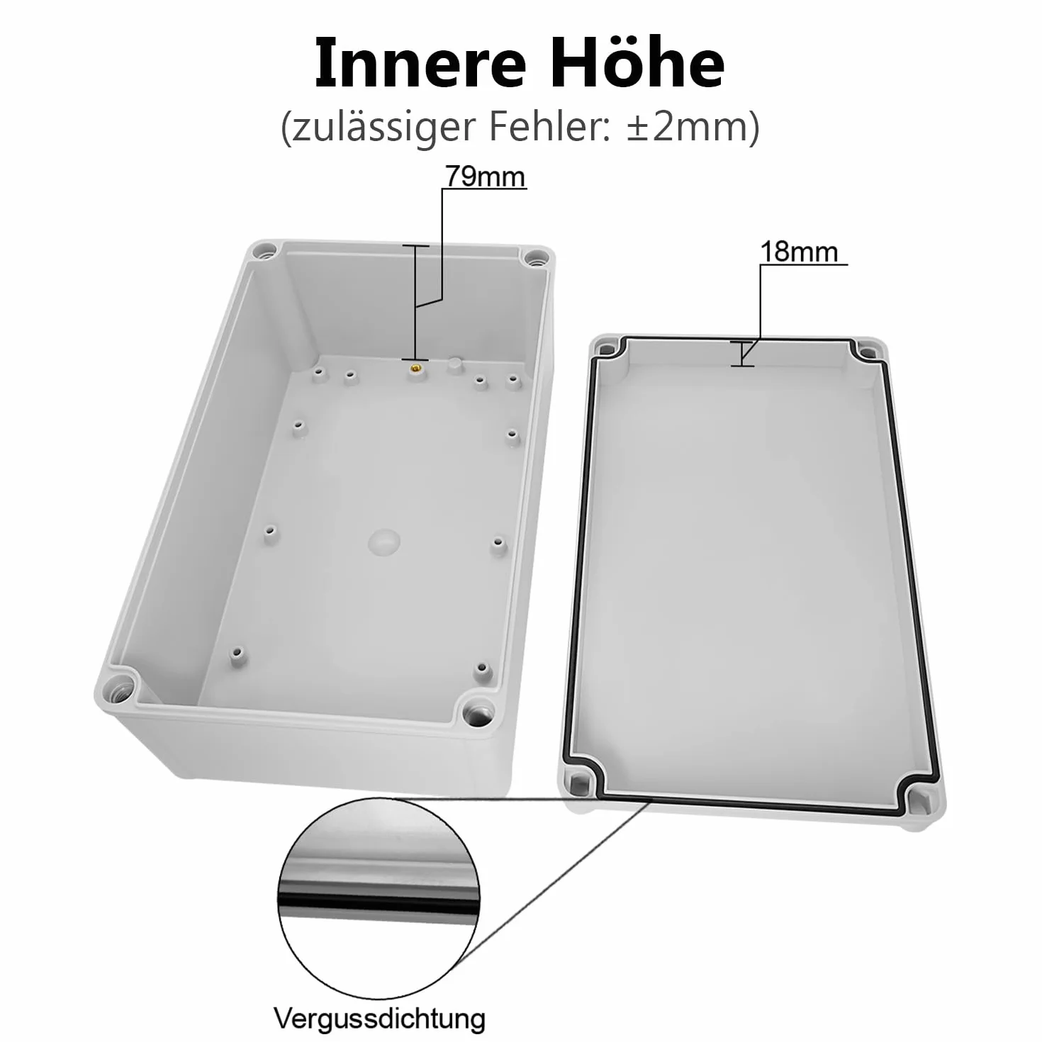 LeMotech Boîtier de Jonction IP67 étanche ABS 250x150x100 mm Gris