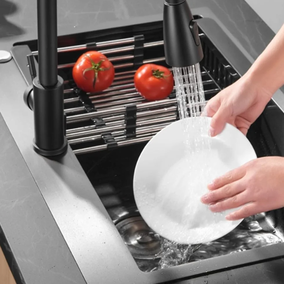 Embout Robinet Cuisine 360° Rotatif 3 Modes Douchette Évier avec Adaptateur FM22 Noir
