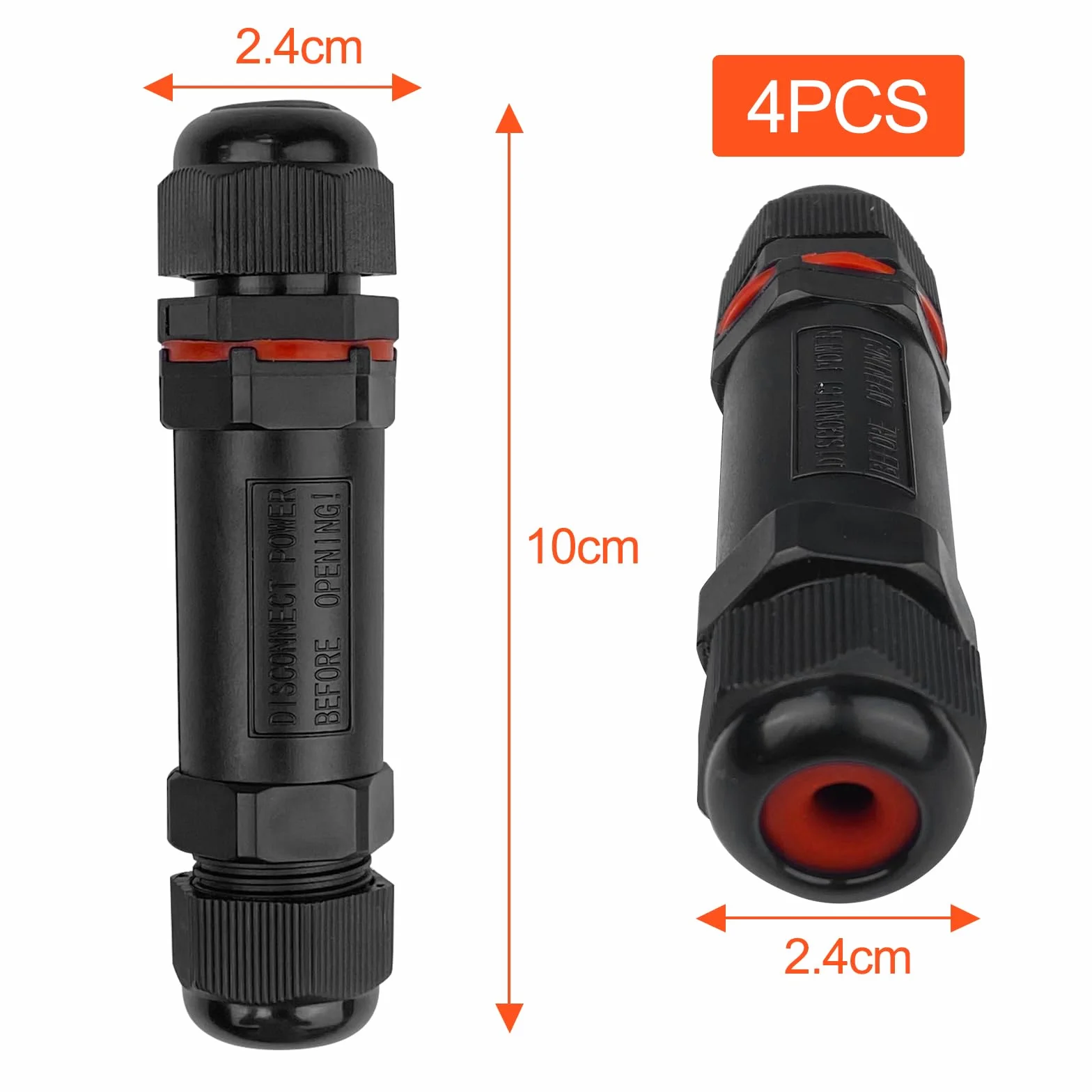 Lot de 4 Connecteurs Étanches 3 Fils IP68, Boîte de Jonction Électrique, Raccord Extérieur pour Câble Souterrain