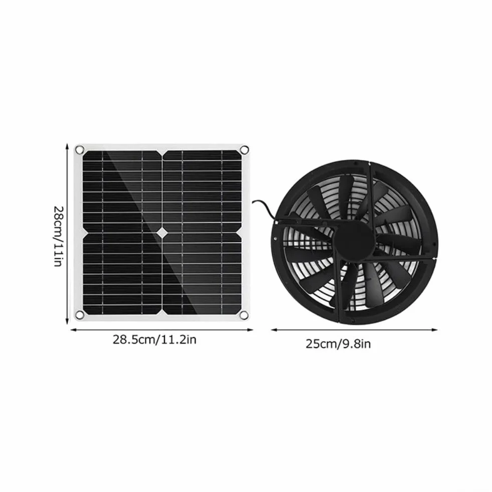 Kit ventilateur panneau solaire 12W 12V pour évents de toit poulailler serre