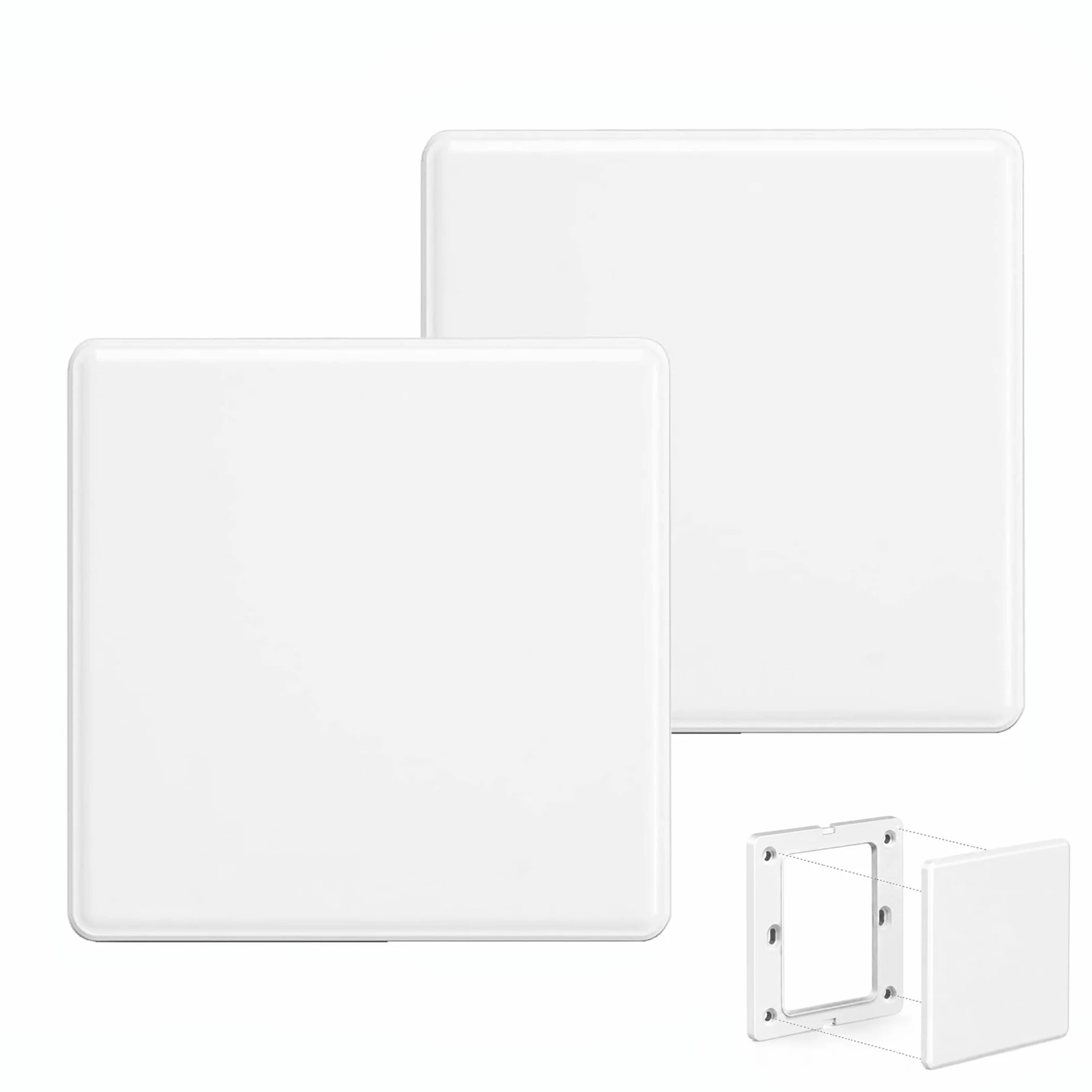 Cache Prise Murale Obturateur Électrique à Vis 86x86mm Blanc Lot de 2
