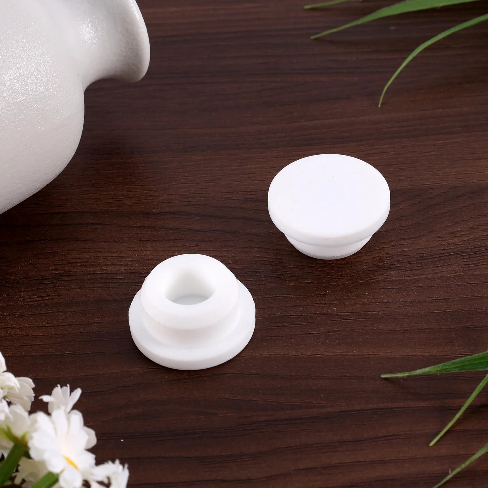 Bouchon de Trop-Plein d'Évier Silicone 2pcs, Cuisine Salle de Bain Caoutchouc Rond Anneau Garniture Lavabo
