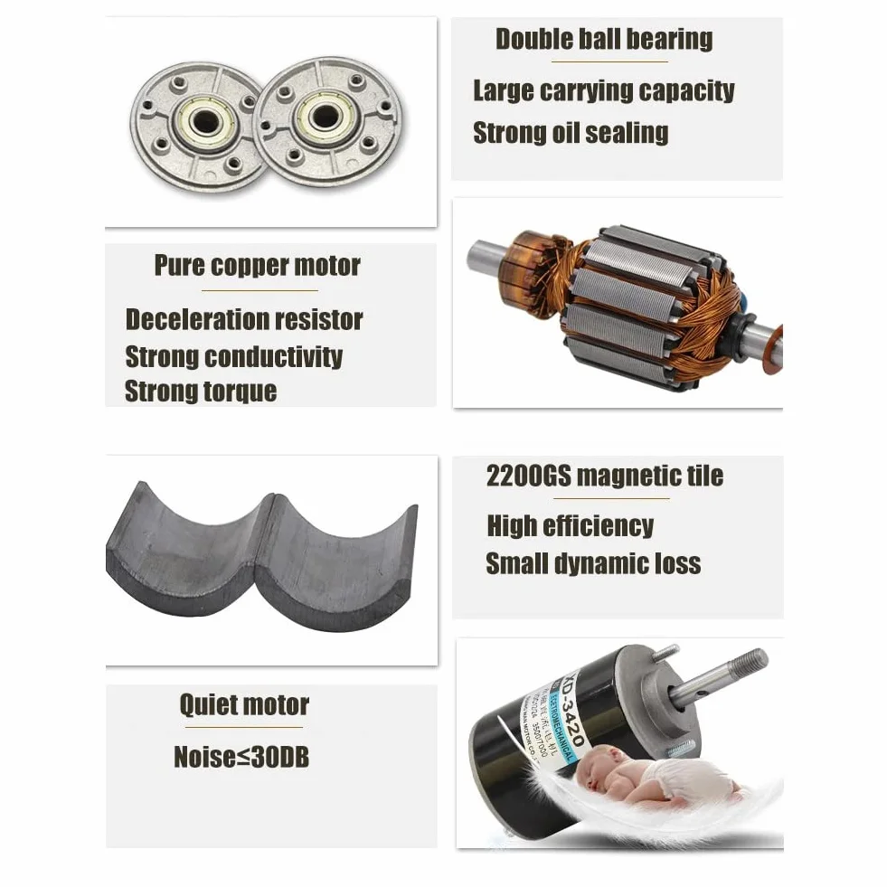 Moteur à courant continu à aimant permanent 12/24V 30W 3500RPM CW/CCW grande vitesse