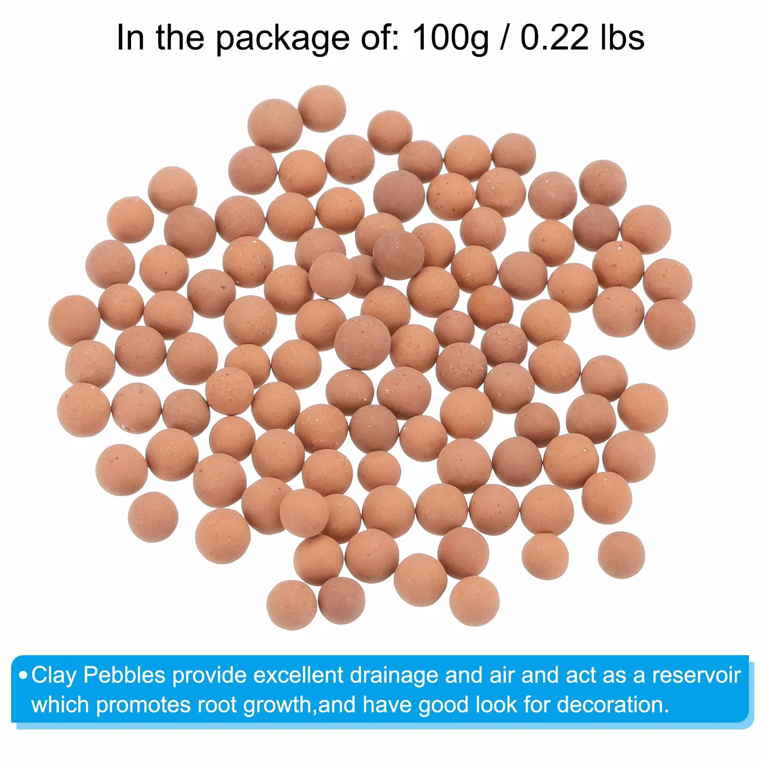 QUARKZMAN Cailloux d'Argile 3-5mm 0,22 Lbs Rouge pour Jardinage, Culture Hydroponique, Bonsaï