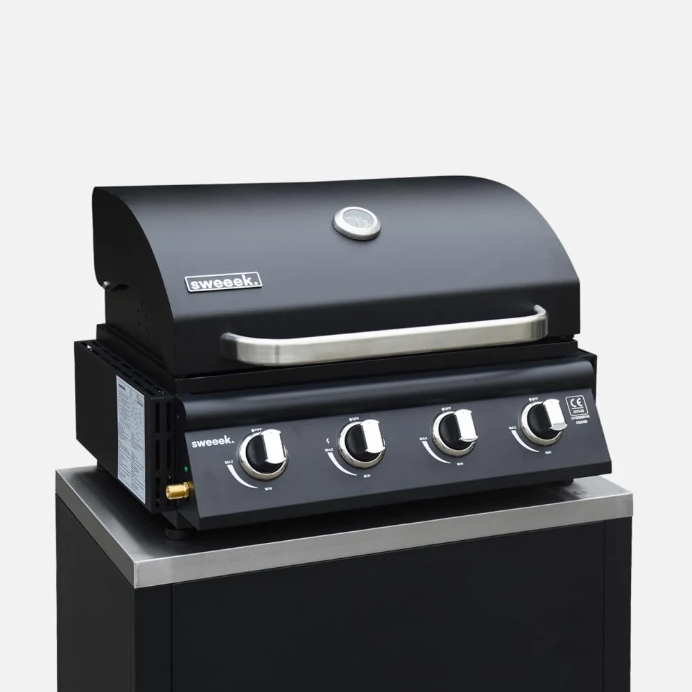 sweeek - Barbecue à gaz avec 4 brûleurs à poser avec récupérateur de graisse