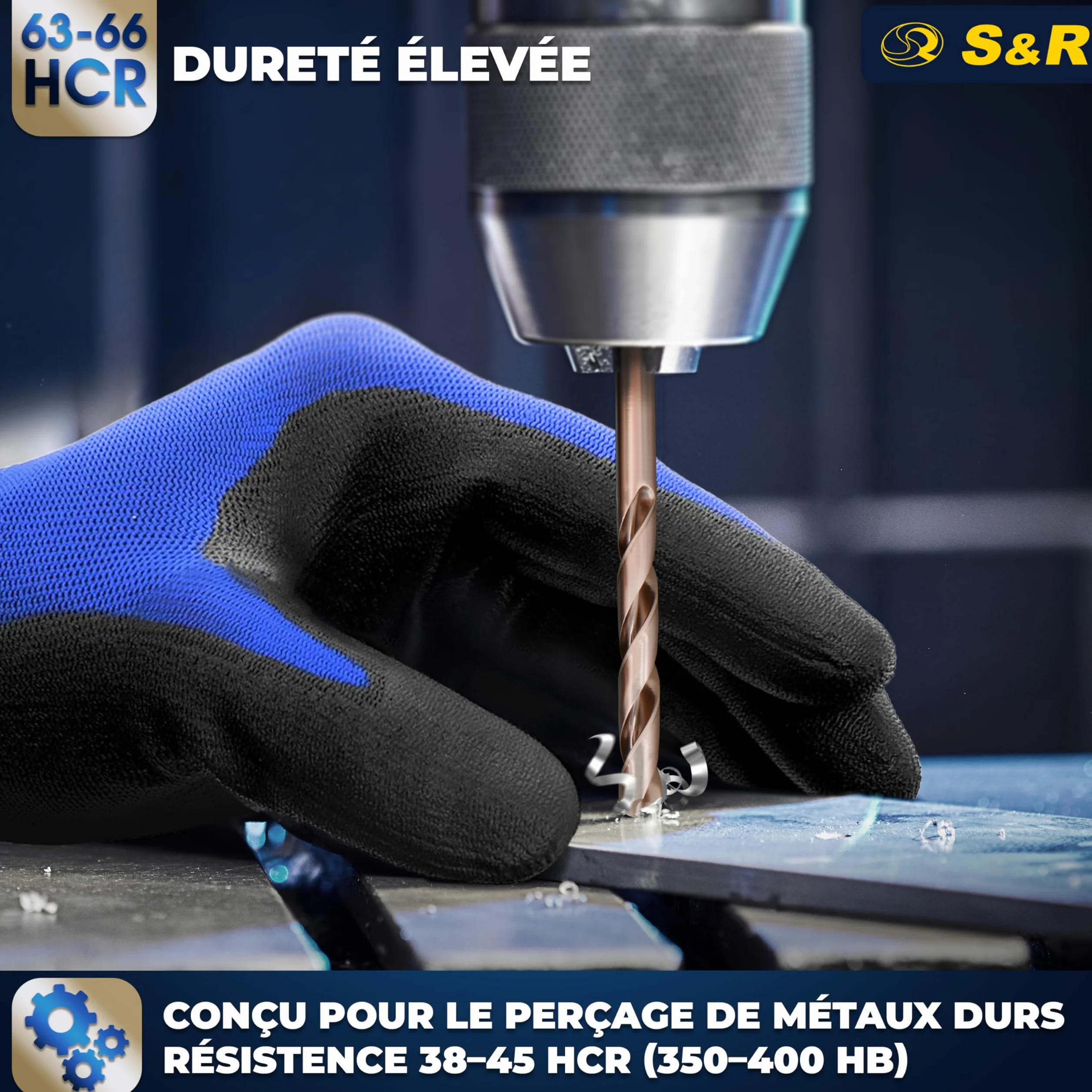 S&R Forets à Métaux HSS Cobalt 1-6,5 mm Set 13 Pièces DIN 338 Coffret Métal