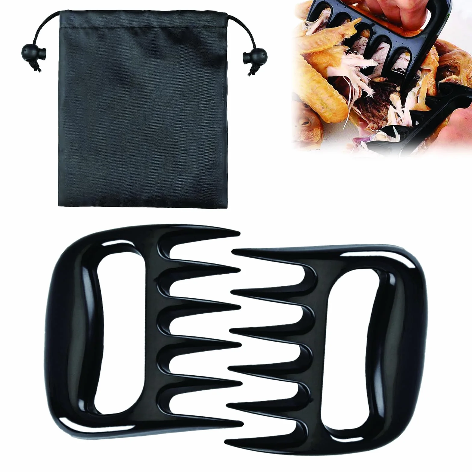accessoires barbecue,bbq,Griffes d'ours pour barbecue, vaisselle de barbecue en plastique antirouille, patte d'ours pour couper la viande, très appropriée pour tirer du porc,2PCS,Plastique