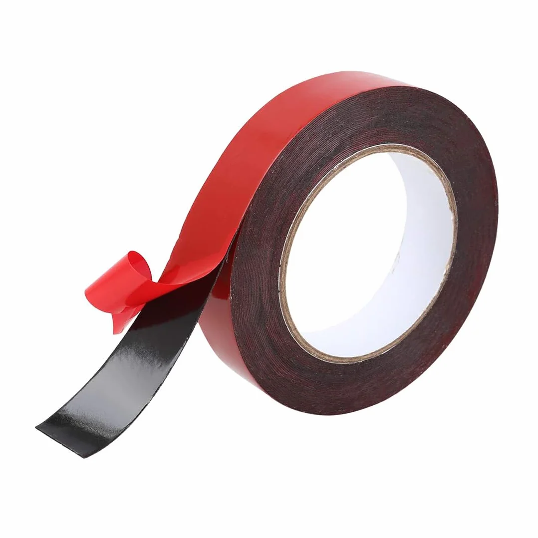 Unifizz Ruban adhésif double face en mousse rouge 10 m x 25 mm x 0,5 mm