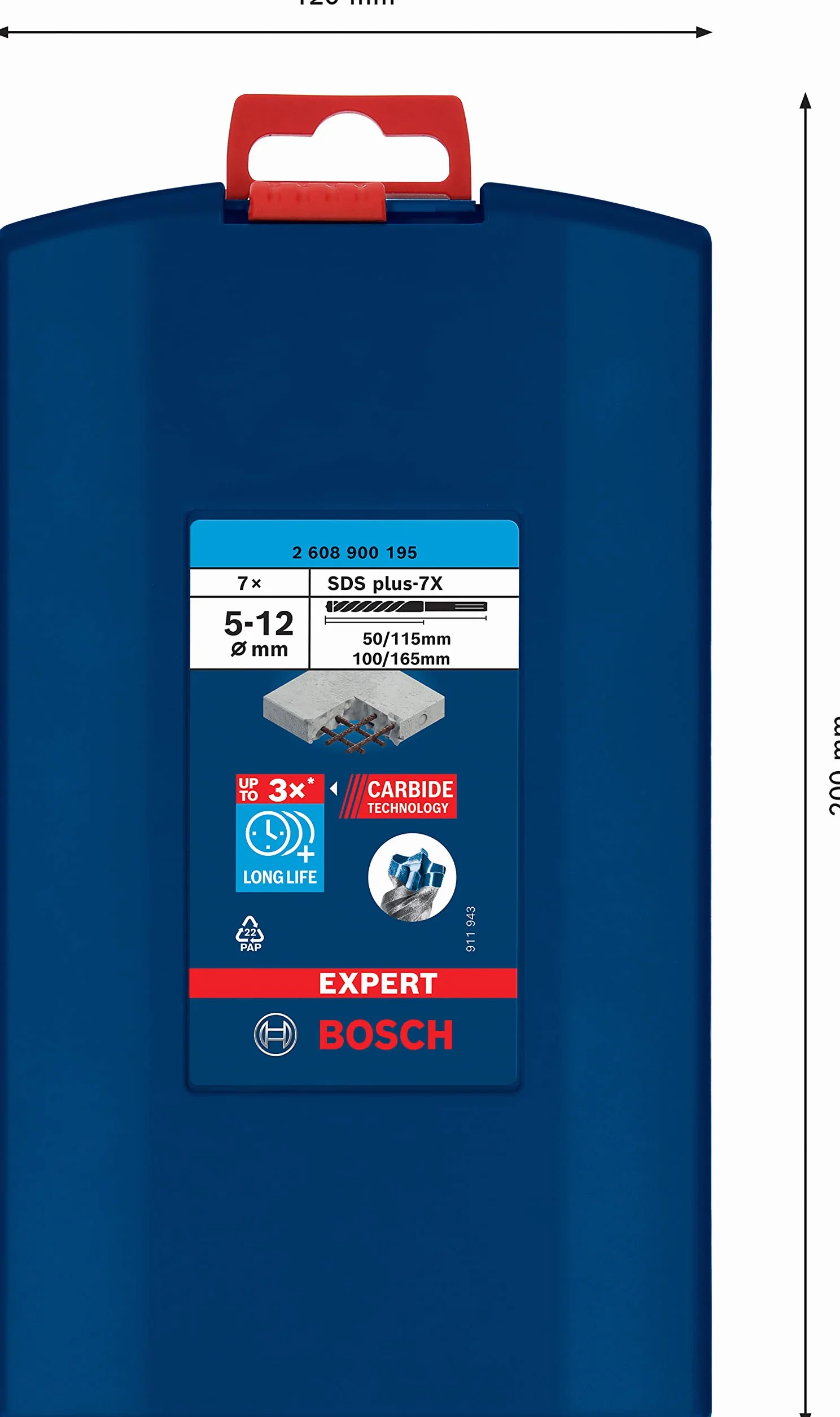 Coffret 7 forets SDS Plus BOSCH EXPERT 6-12 mm