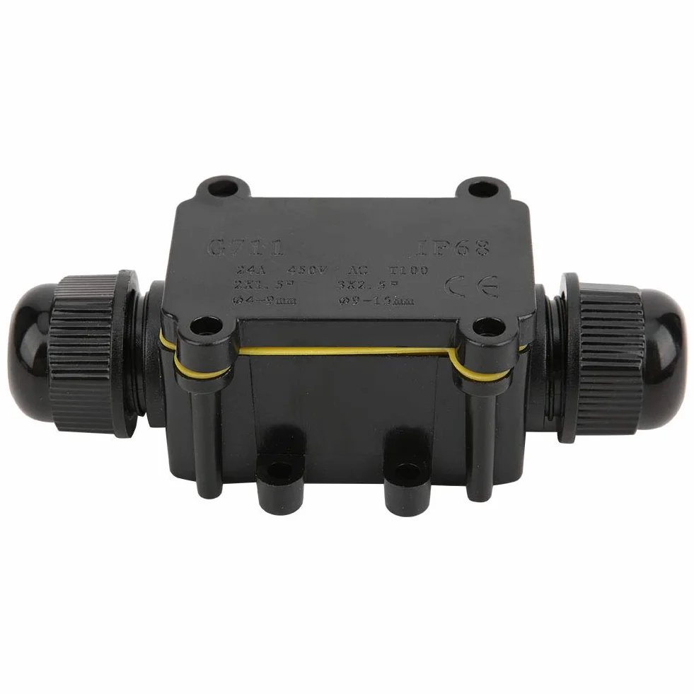 Boîte De Jonction IP68 2 Voies Extérieur étanche Connecteur Protection Ligne Câble Souterrain