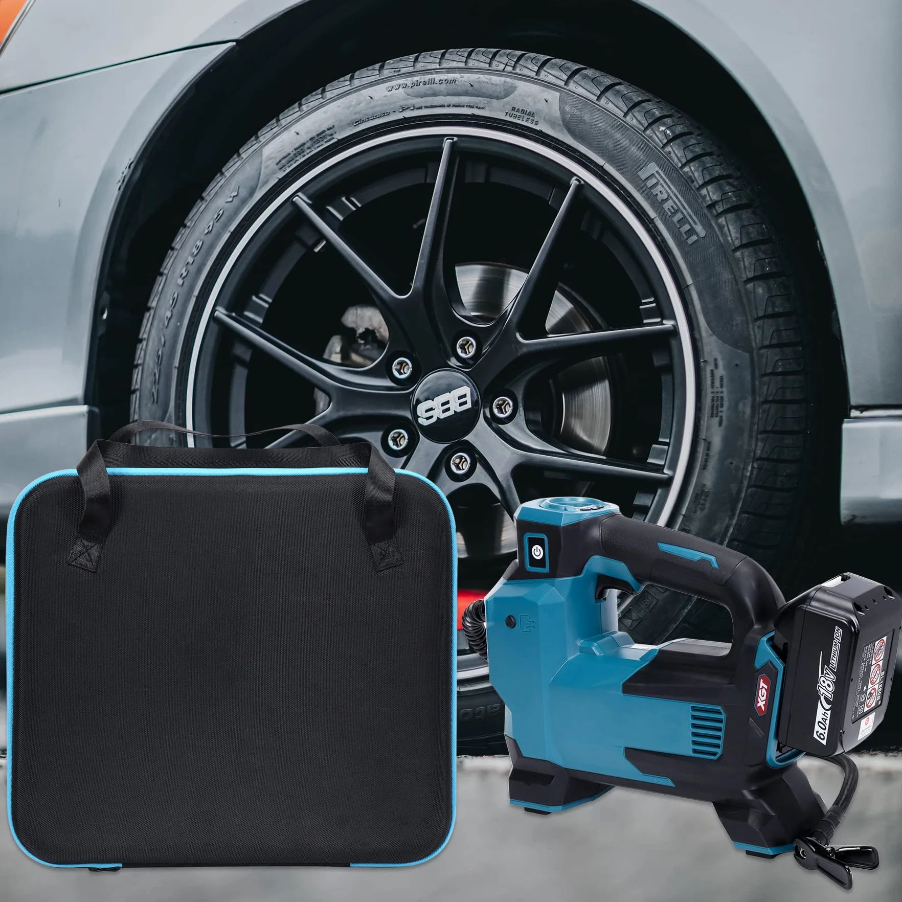 Aenllosi Dur Cas Etui pour Makita DMP181z 18V Compatible avec Inflador Compresseur Makita 18v, Organisation pour 18V Makita sans Fil Gonfleur (Seulement pour Le Coque)