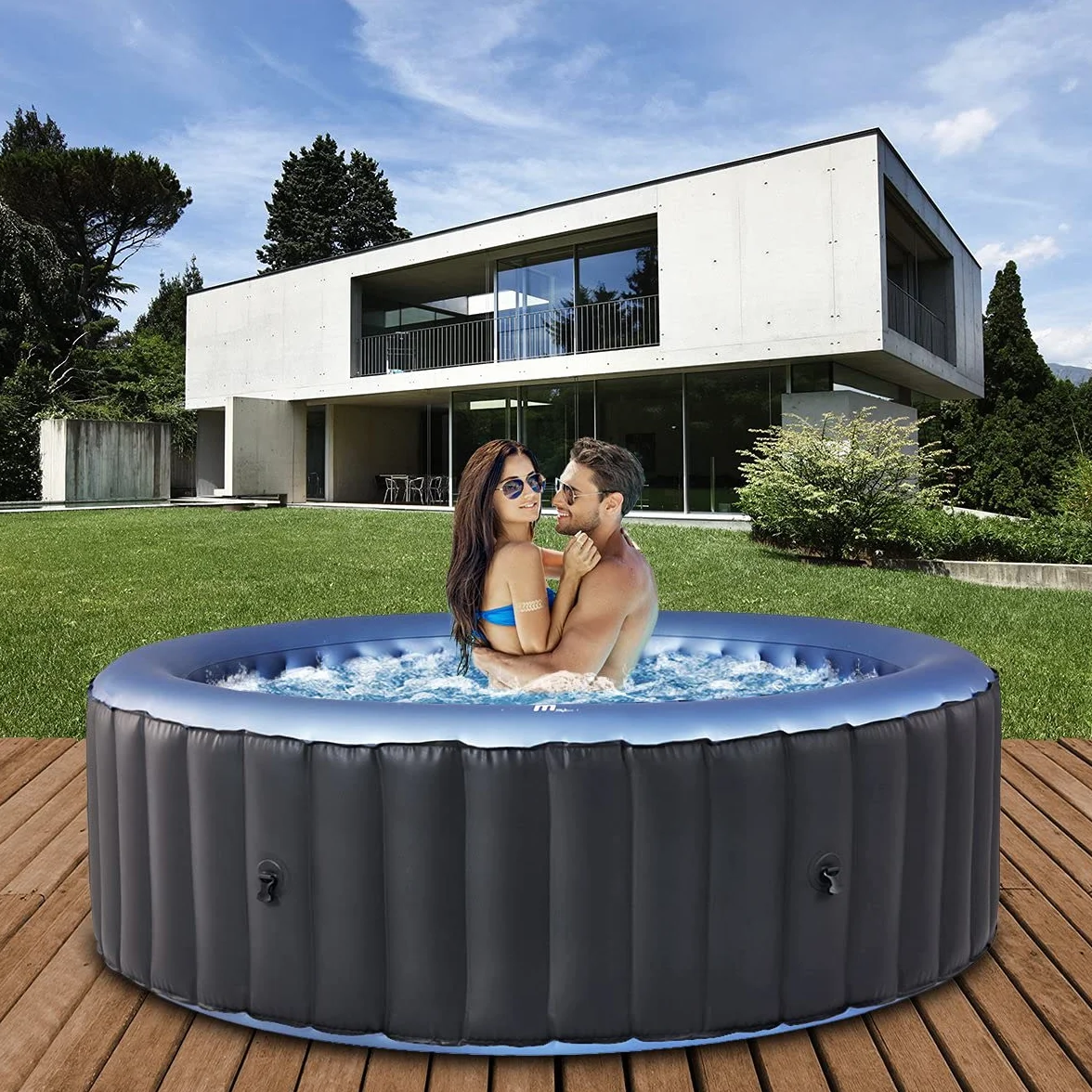 Miweba MSpa Spa Gonflable Extérieur Bergen C-BE041 | Rond ⌀ 180,0 cm - Spa Gonflable 4 Personnes - Nettoyage UV-C - Jusqu'à 1077 L - 40°C - Télécommande - 118 Jets (4 Personnes)