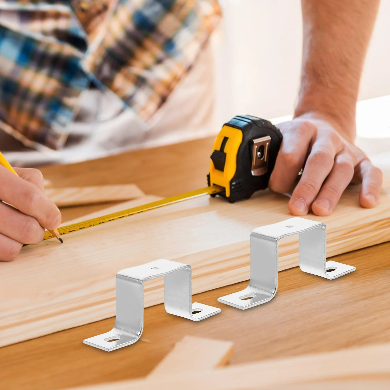 Supports En U Acier Inoxydable 3.66 X 1.42 X 0.79In Lot De 4 Fixation Murale Rail Métallique