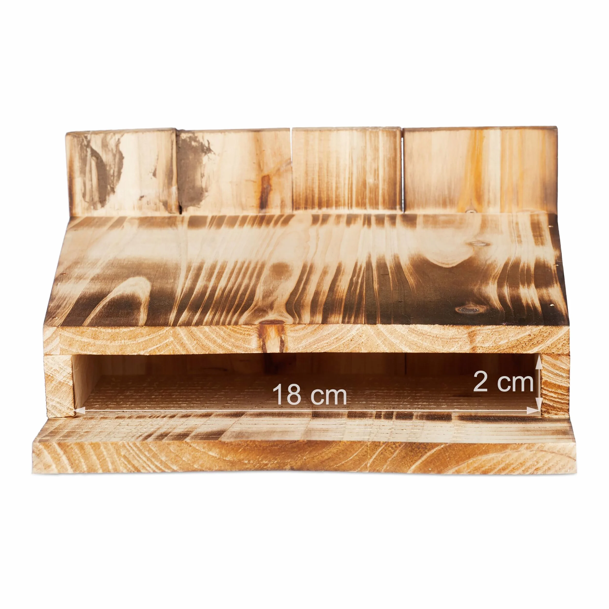 Relaxdays Nichoirs pour Chauves-Souris Lot de 2 34 x 22,5 x 12,5 cm Finition brûlée Naturel