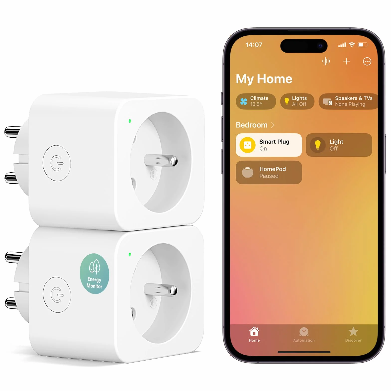 Meross Prise intelligente WiFi 16A compatible HomeKit Alexa Google Home lot de 2 avec mesure consommation énergie contrôle vocal