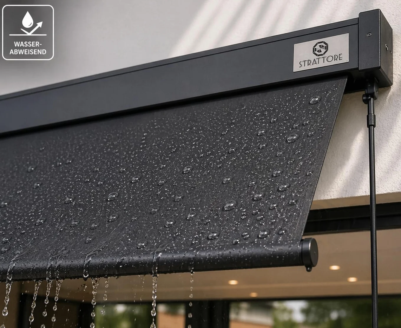 Store Vertical Extensible 180x250 cm Balcon Store Roulant Extérieur - Blocage des UV avec Manivelle et Cassette du Vent pour Balcon Terrasse Patio Jardin d'Auvent Protection - Anthracite