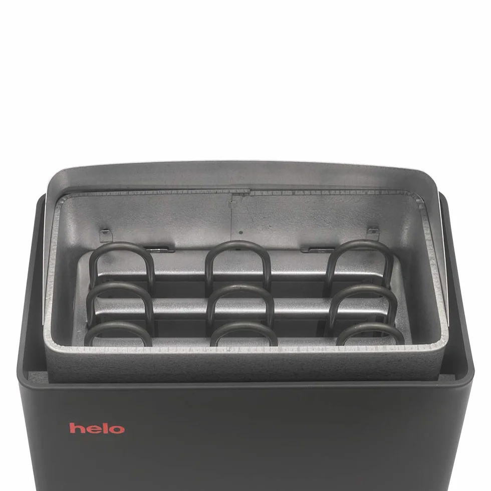 Sauna Poêle Électrique HELO CUP Graphite 4.5-9.0 kW 230V 400V avec Unité de Contrôle Intégrée