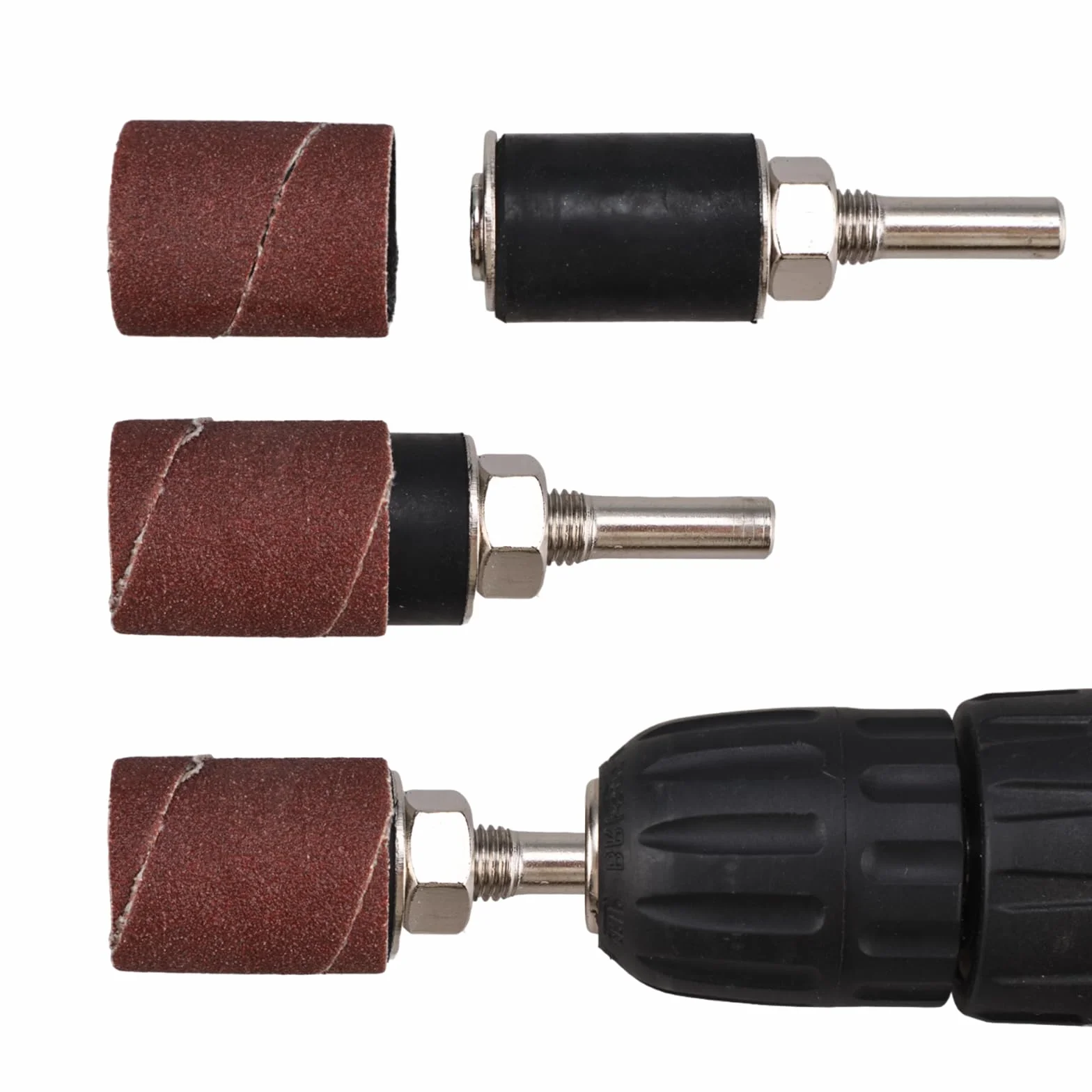 FreeTec Tambour de Ponçage 25pces Manchon Abrasif 80 120 Grain pour Ponceuse Ø12-50 mm