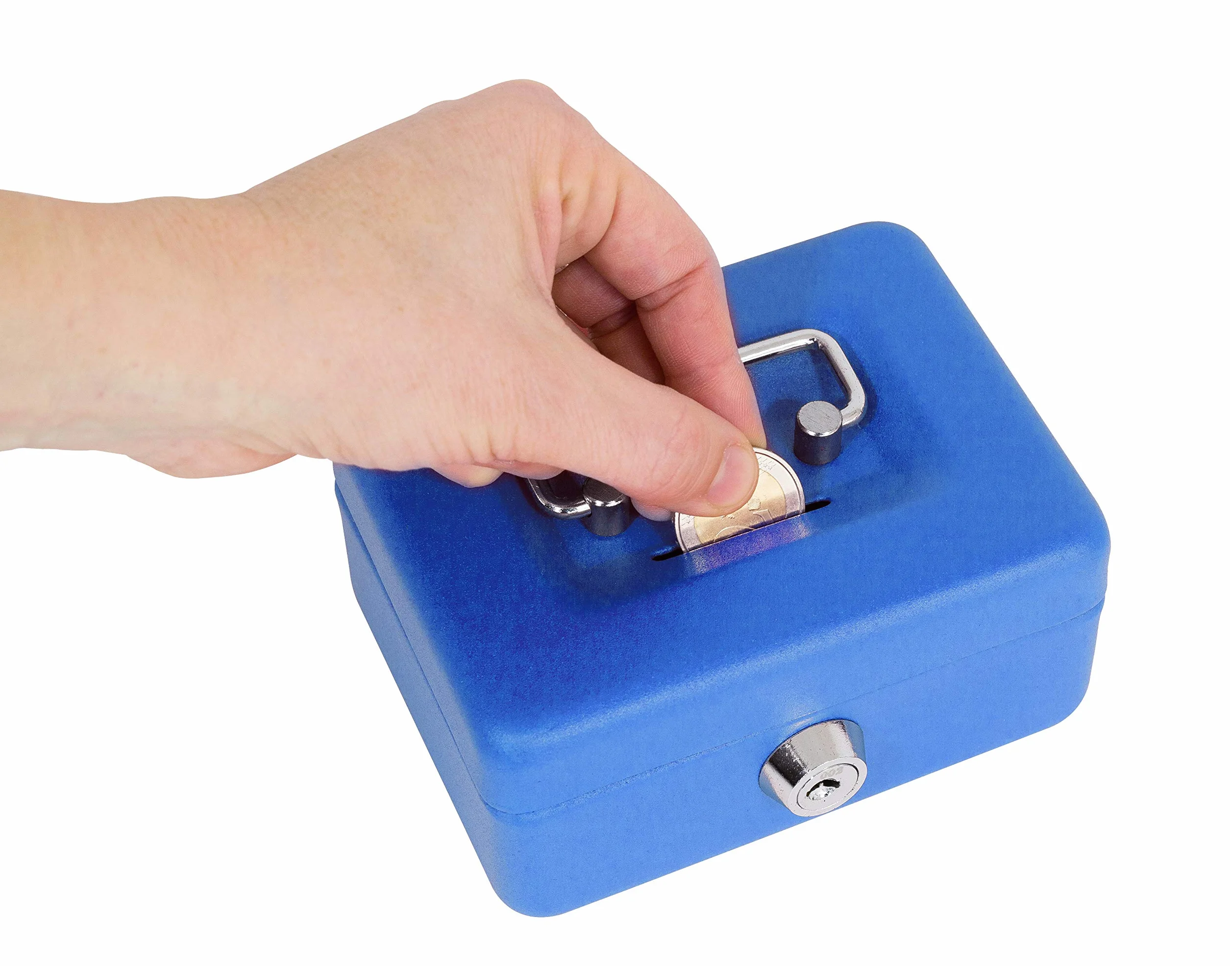 ARREGUI C9005 Coffre fort portatif caisse à monnaie acier 12,5 cm Bleu