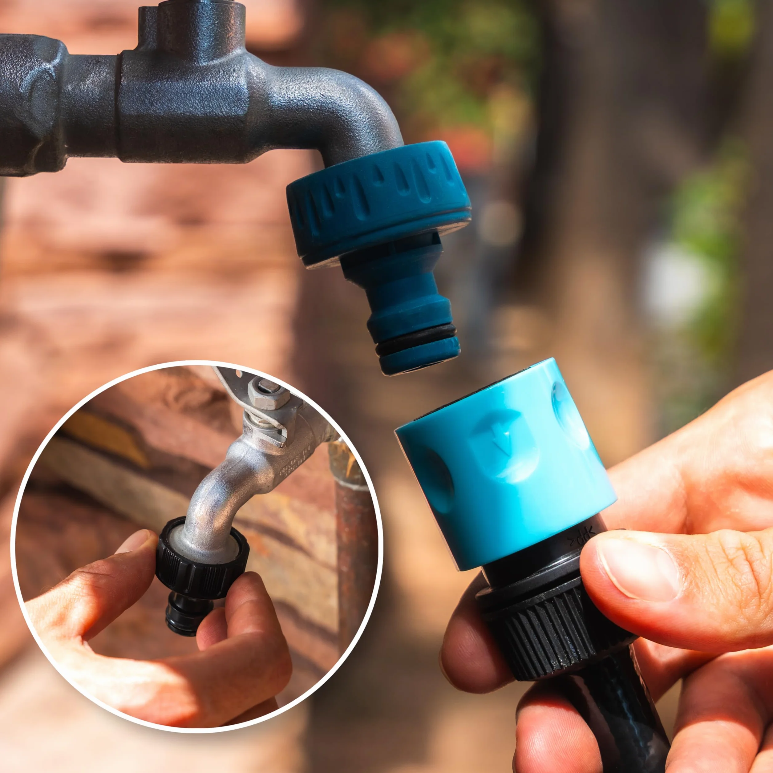 Cecotec Enrouleur de Tuyau HydroShell 30 30m SlowReturn Portable Ergonomique Buse Simple Pistolet 8 Fonctions Connexion Universelle 3en1