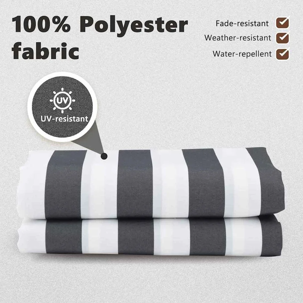 vidaXL Toile de Rechange pour auvent Anthracite et Blanc 3,5 x 2 m, Auvent Rectangulaire Moderne, Résistant à la Décoloration, UV et Eau