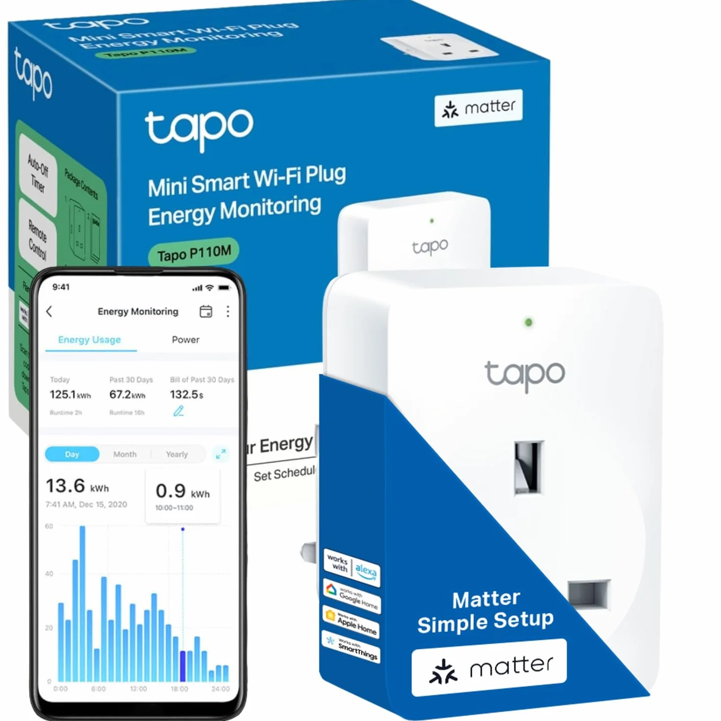 Tapo P110M Mini prise Wi-Fi intelligente surveillance énergie certifiée