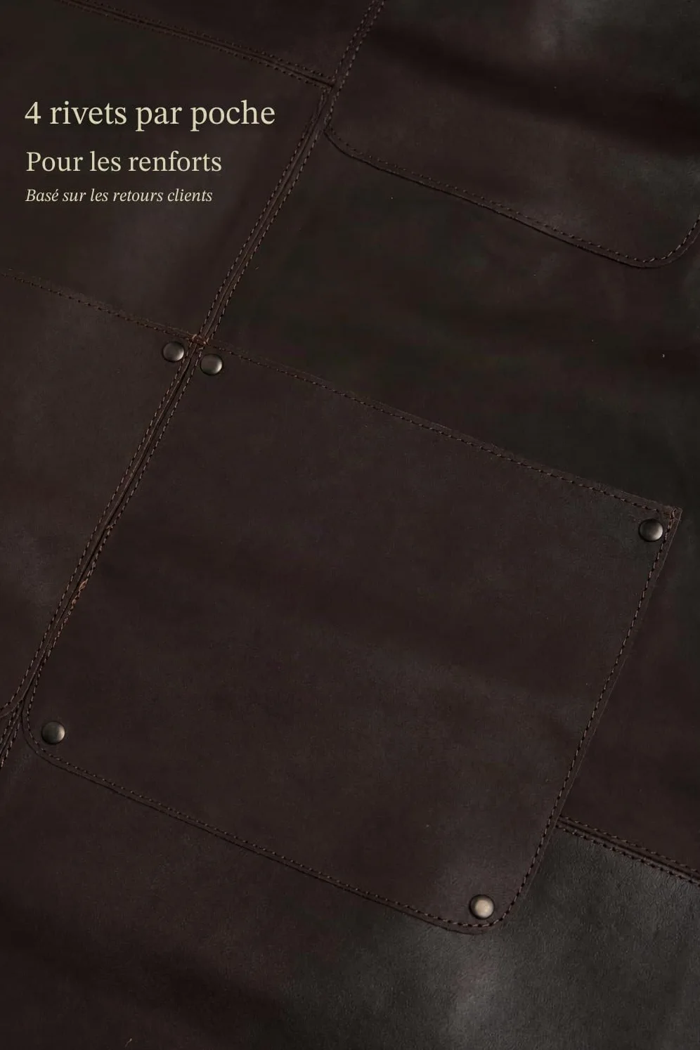 Theodore Tablier en Cuir avec Design Croisé - Confortable, 3 Poches, Sangles Réglables - Idéal Travail du Bois, Barbecue, Unisexe