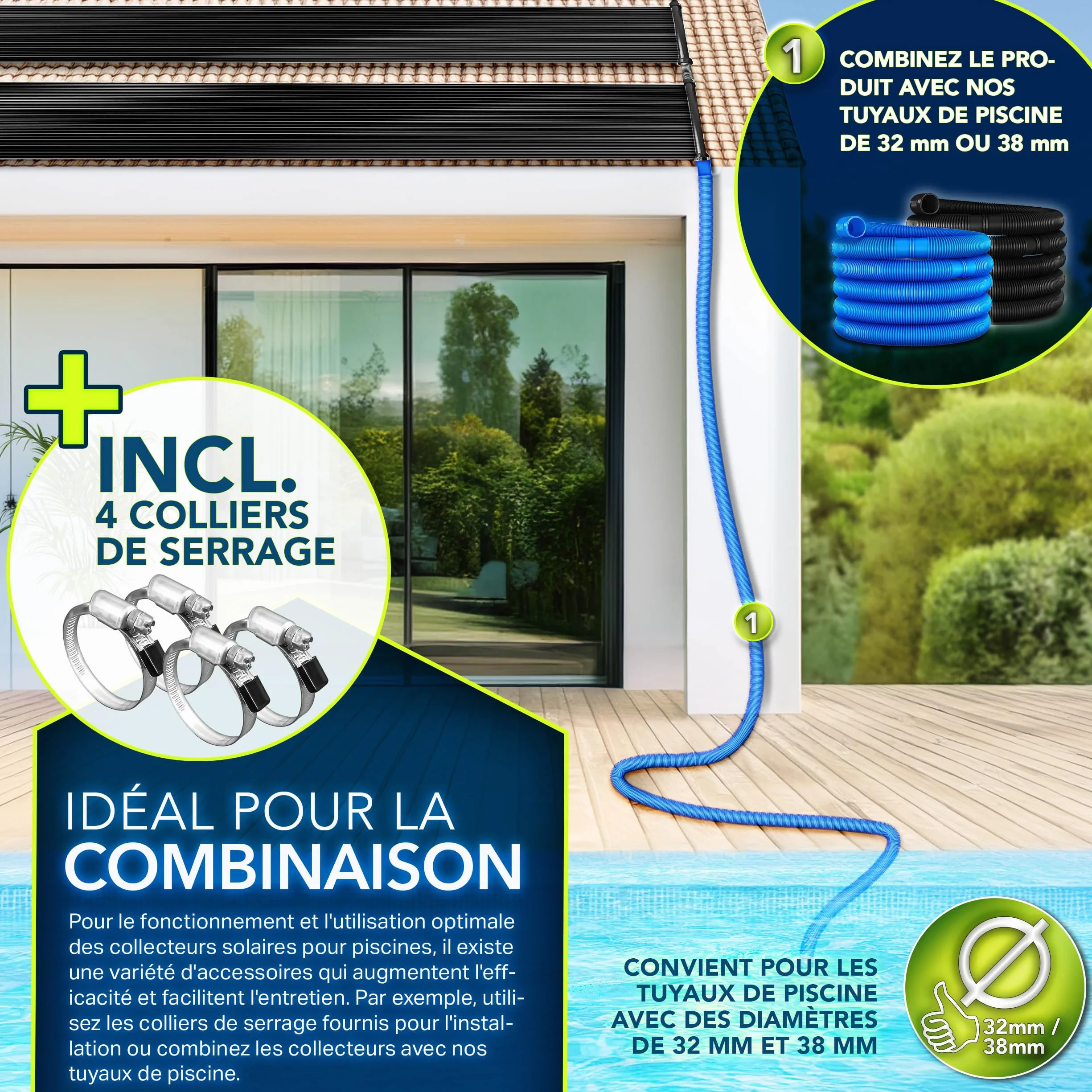 Tillvex Chauffage Solaire pour Piscine 120 x 500 cm Réchauffeur Solaire Écologique